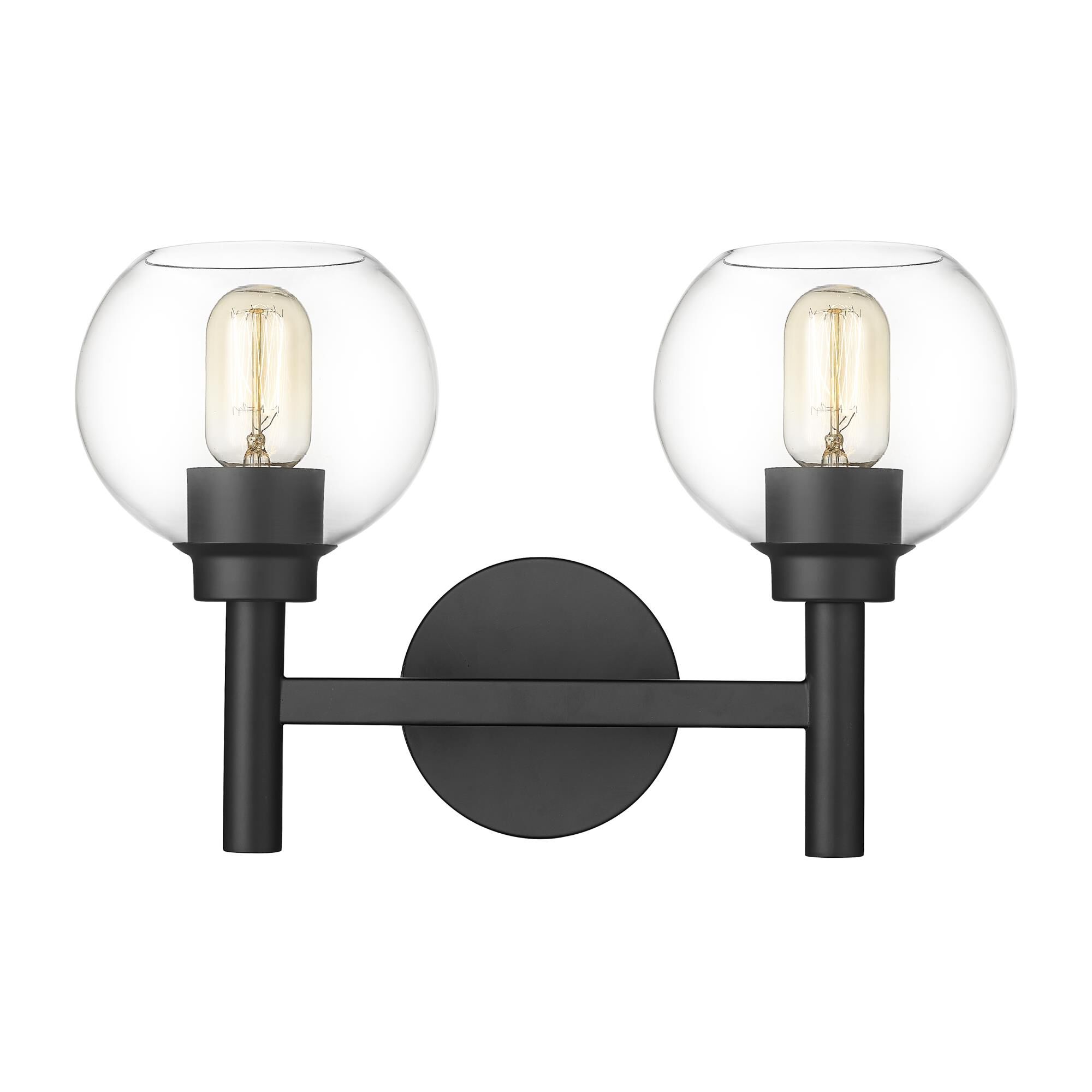 Shown in Matte Black finish and Clear glass