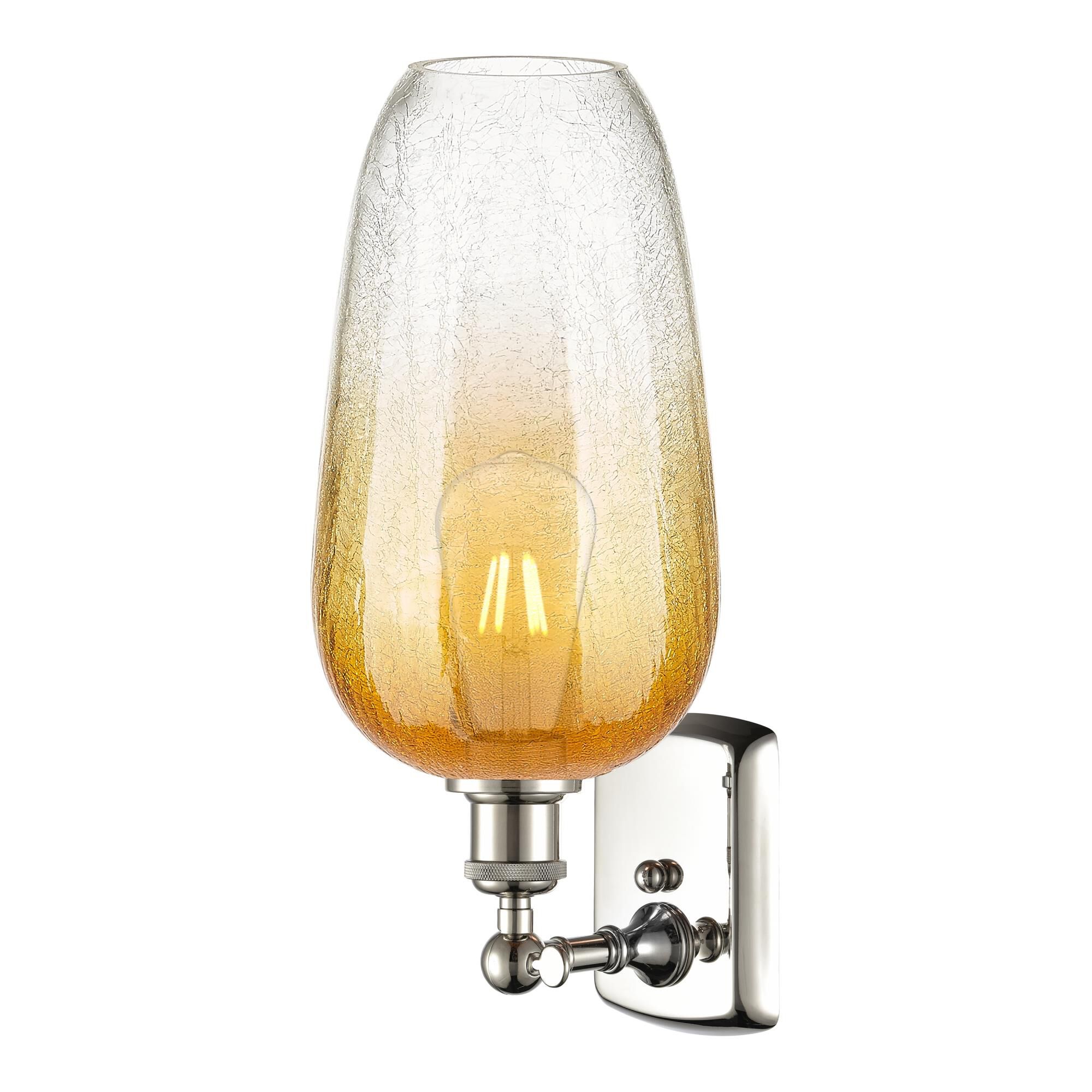 Shown in Polished Nickel finish and Amber glass