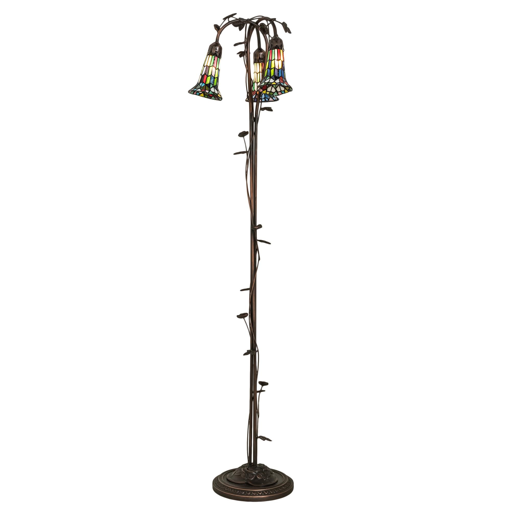 Shown in Mahogany Bronze finish and Ruby;Sunflower;Green;Blue;Violet glass