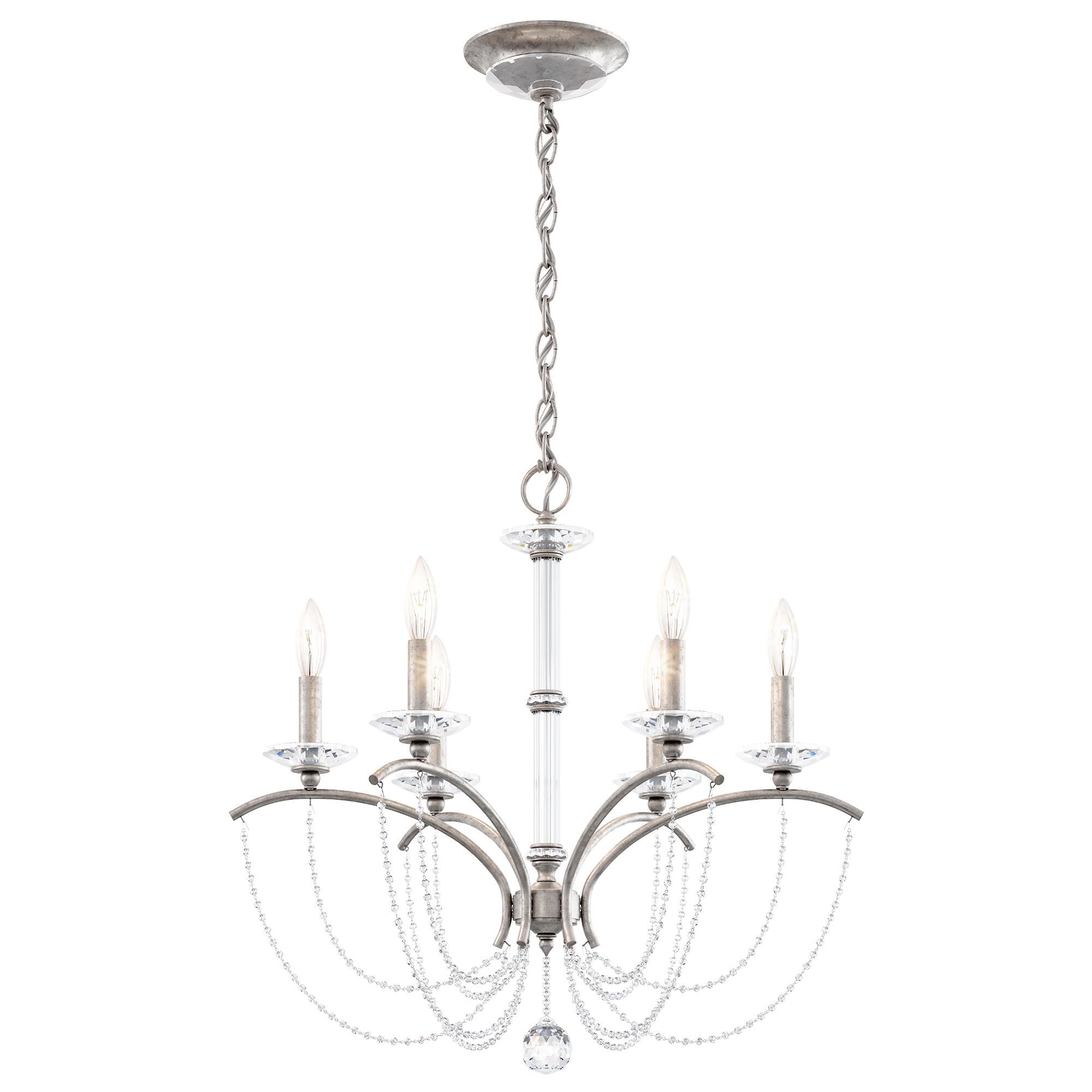 Shown in Antique Silver finish and Clear Optic crystal