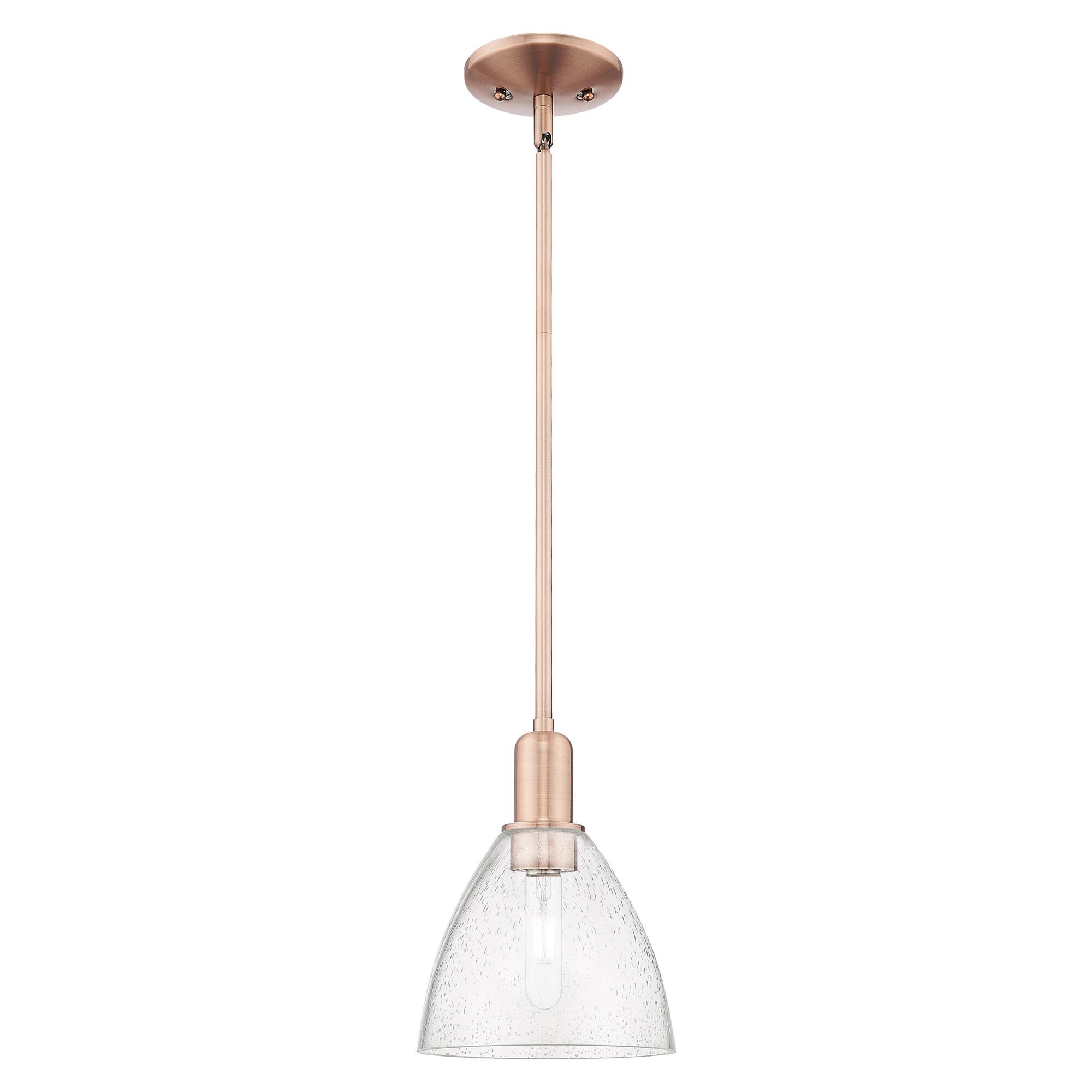 Shown in Antique Copper finish and Seedy glass