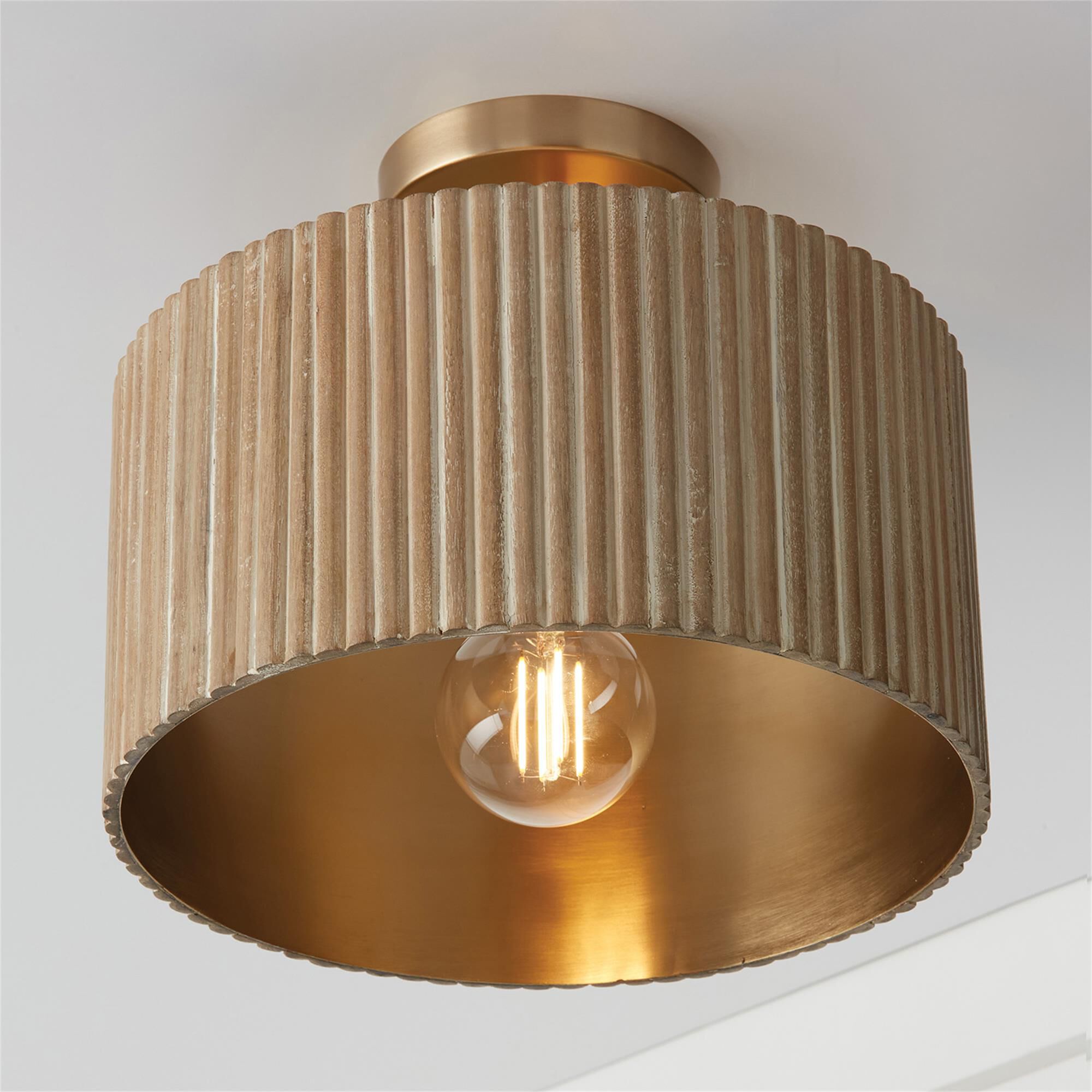 Shown in White Wash And Matte Brass finish