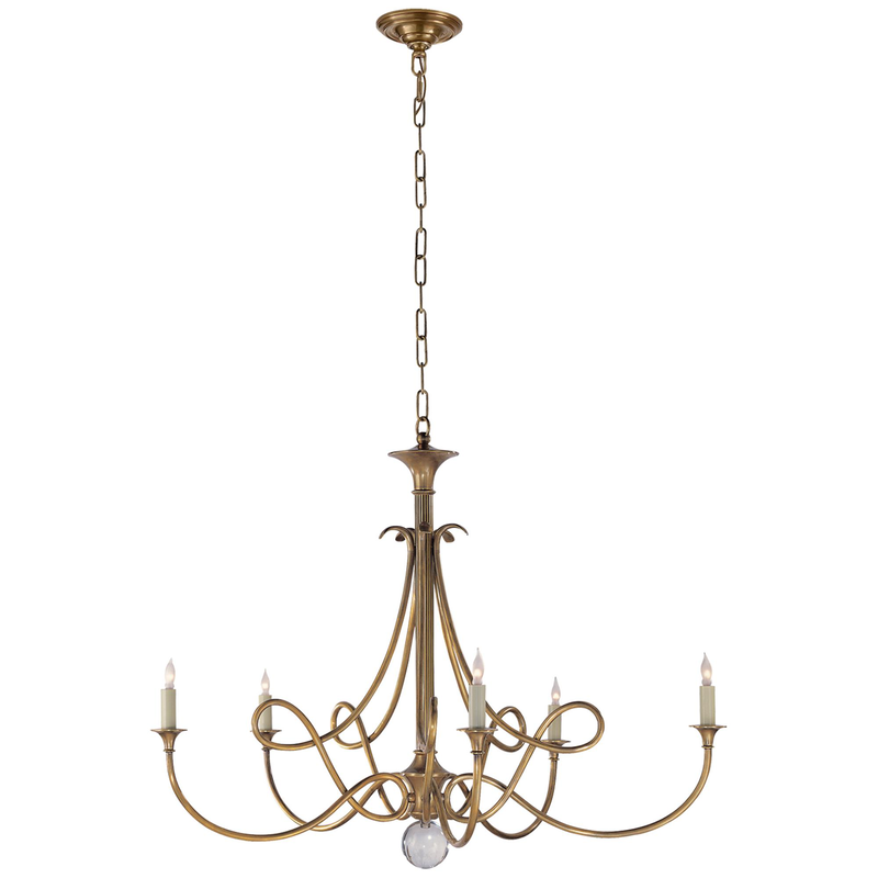 Eric Cohler Double Twist 36 Inch 5 Light Chandelier by Visual Comfort Signature Collection