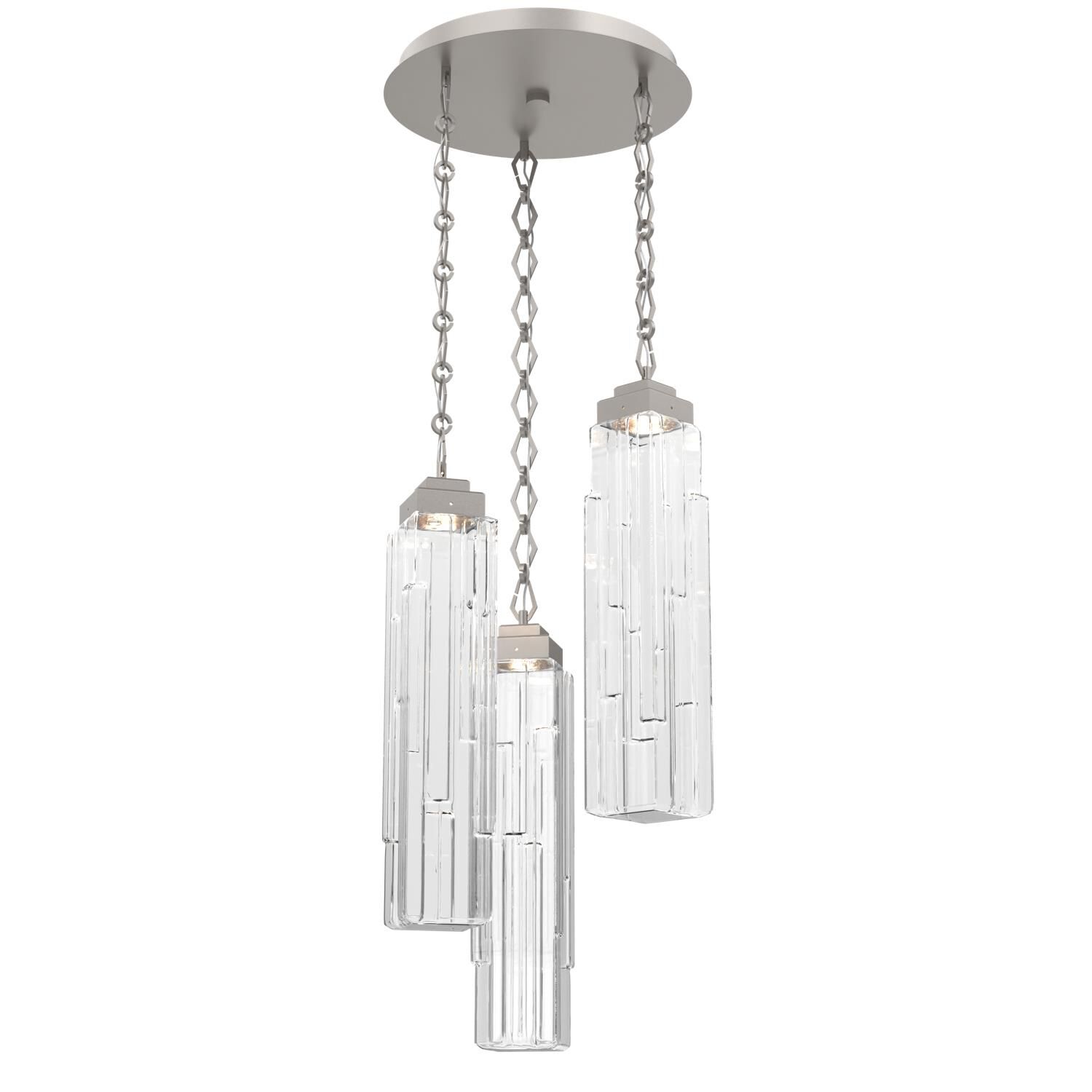 Shown in Beige Silver finish and Clear glass