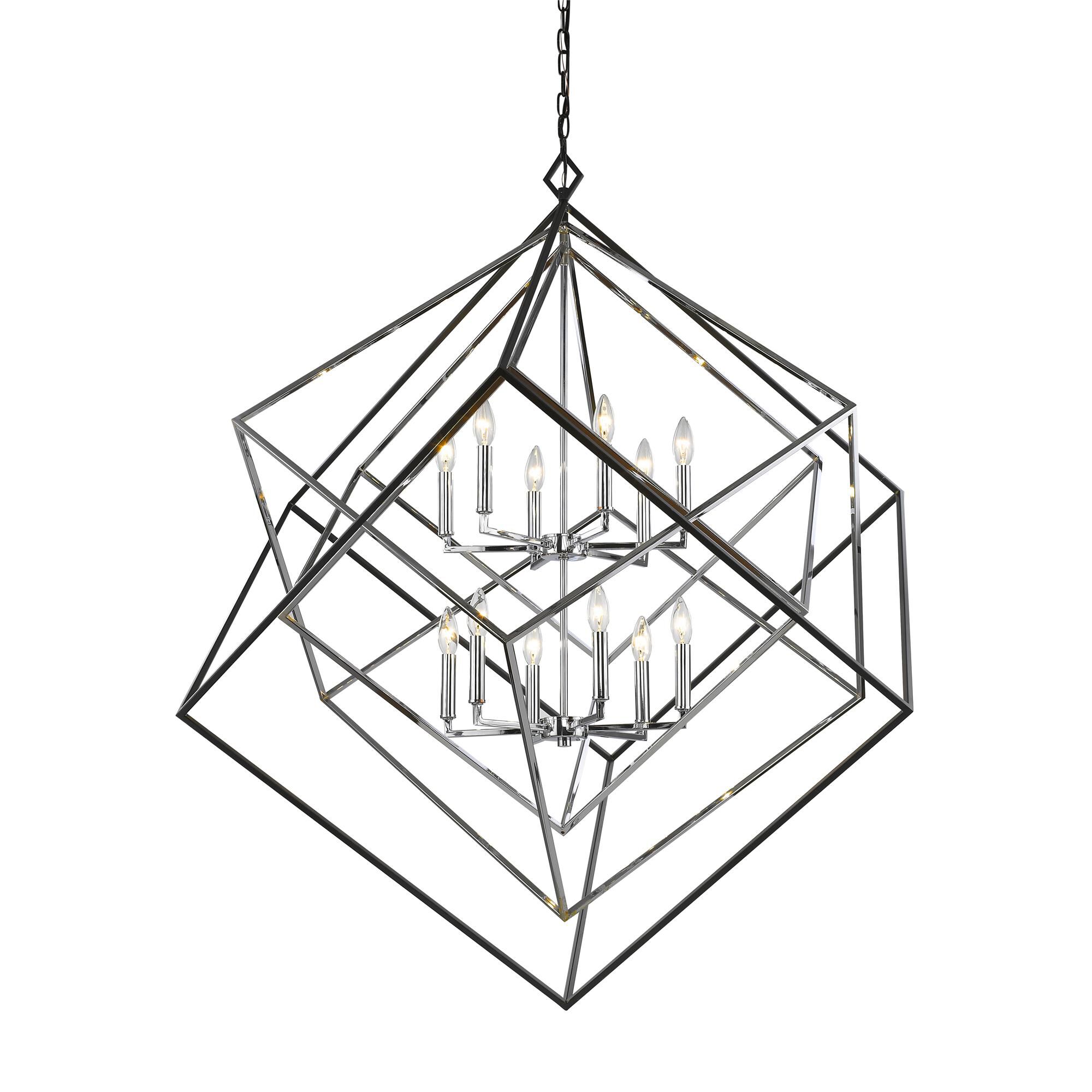 Shown in Chrome + Matte Black finish and --- glass and --- shade