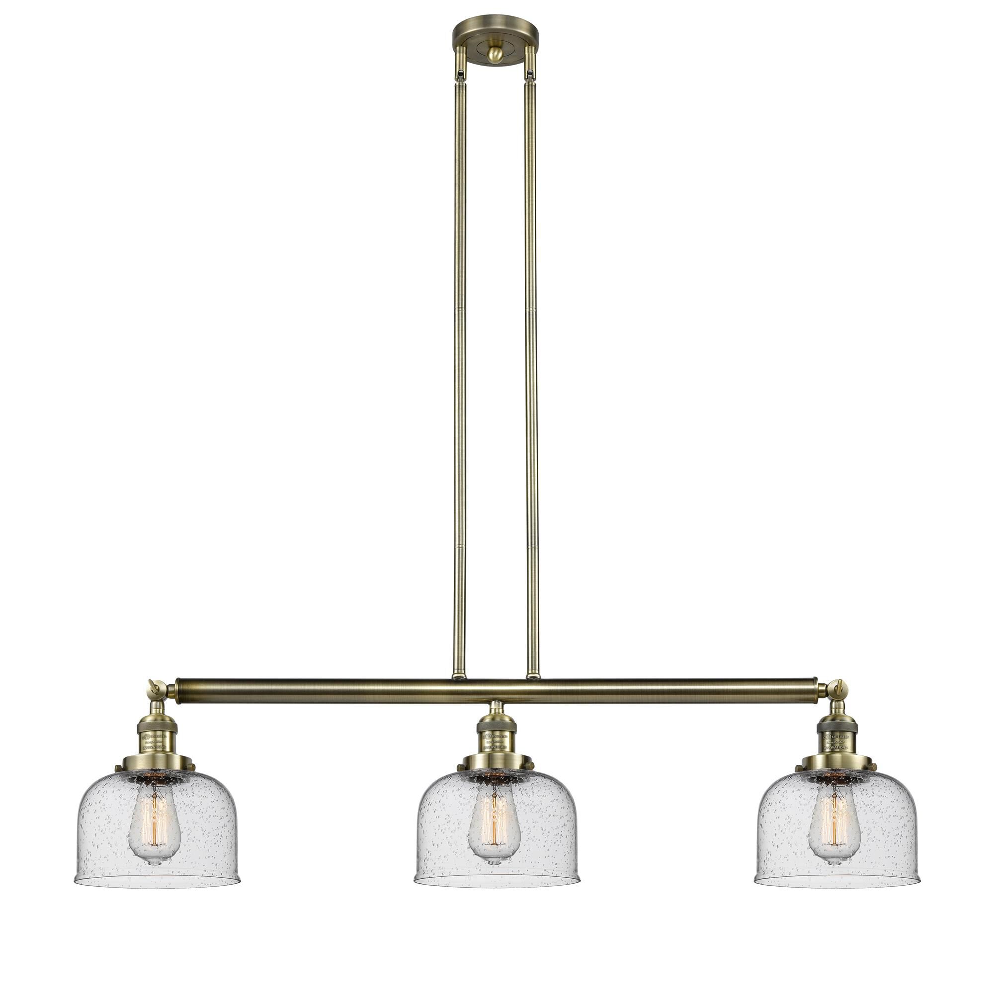Bruno Marashlian Large Bell 41 Inch 3 Light Linear Suspension Light by Innovations Lighting