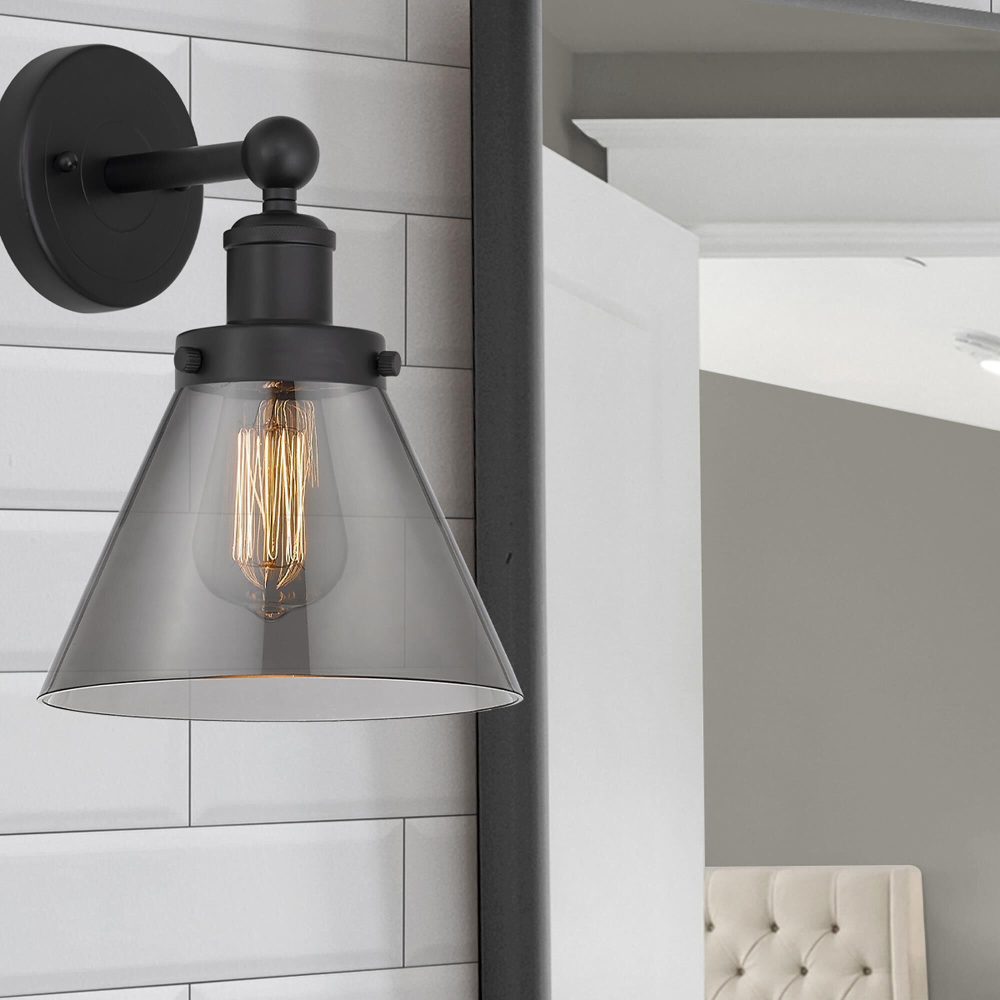 Shown in Matte Black  finish and Plated Smoke glass