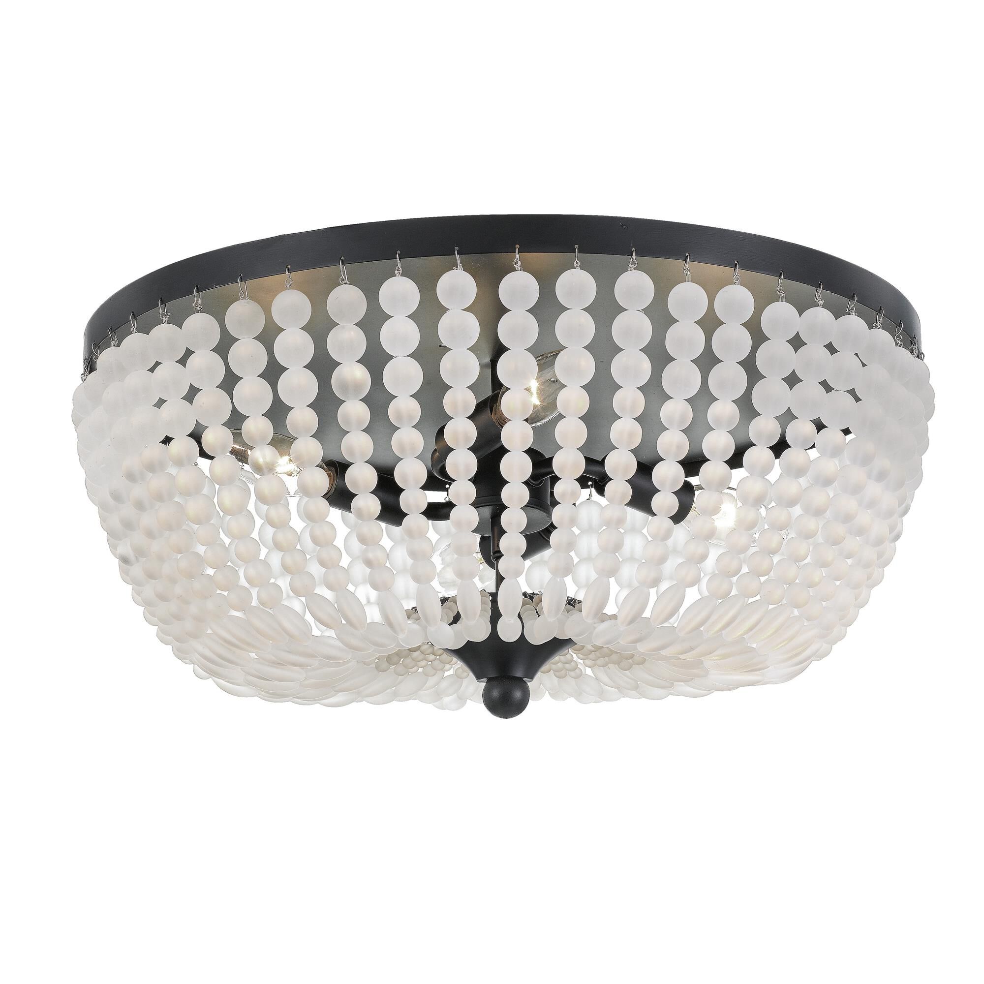 Shown in Matte Black finish and Frosted Glass Beads crystal