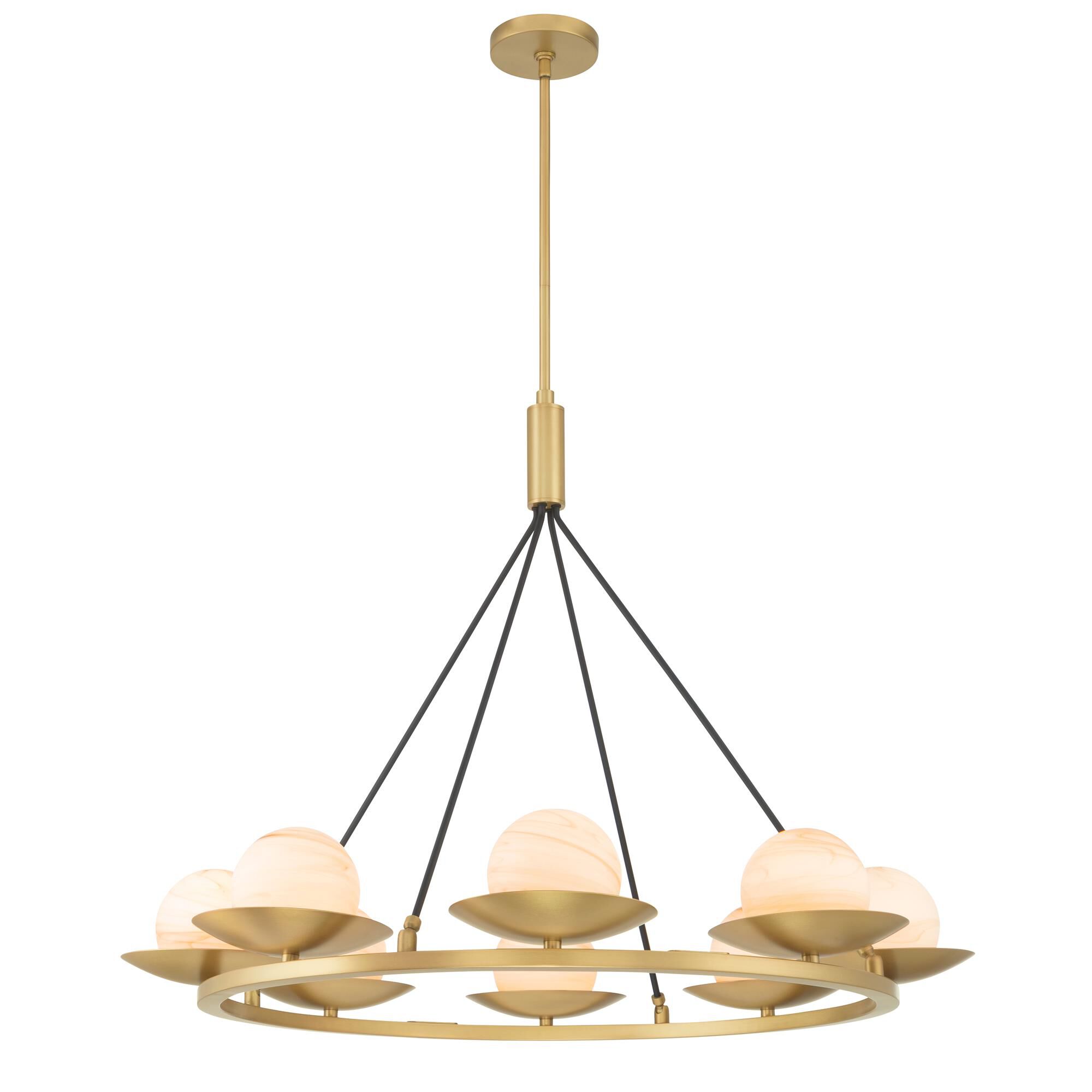 Shown in Legacy Brass finish and Etched Amber Swirl glass