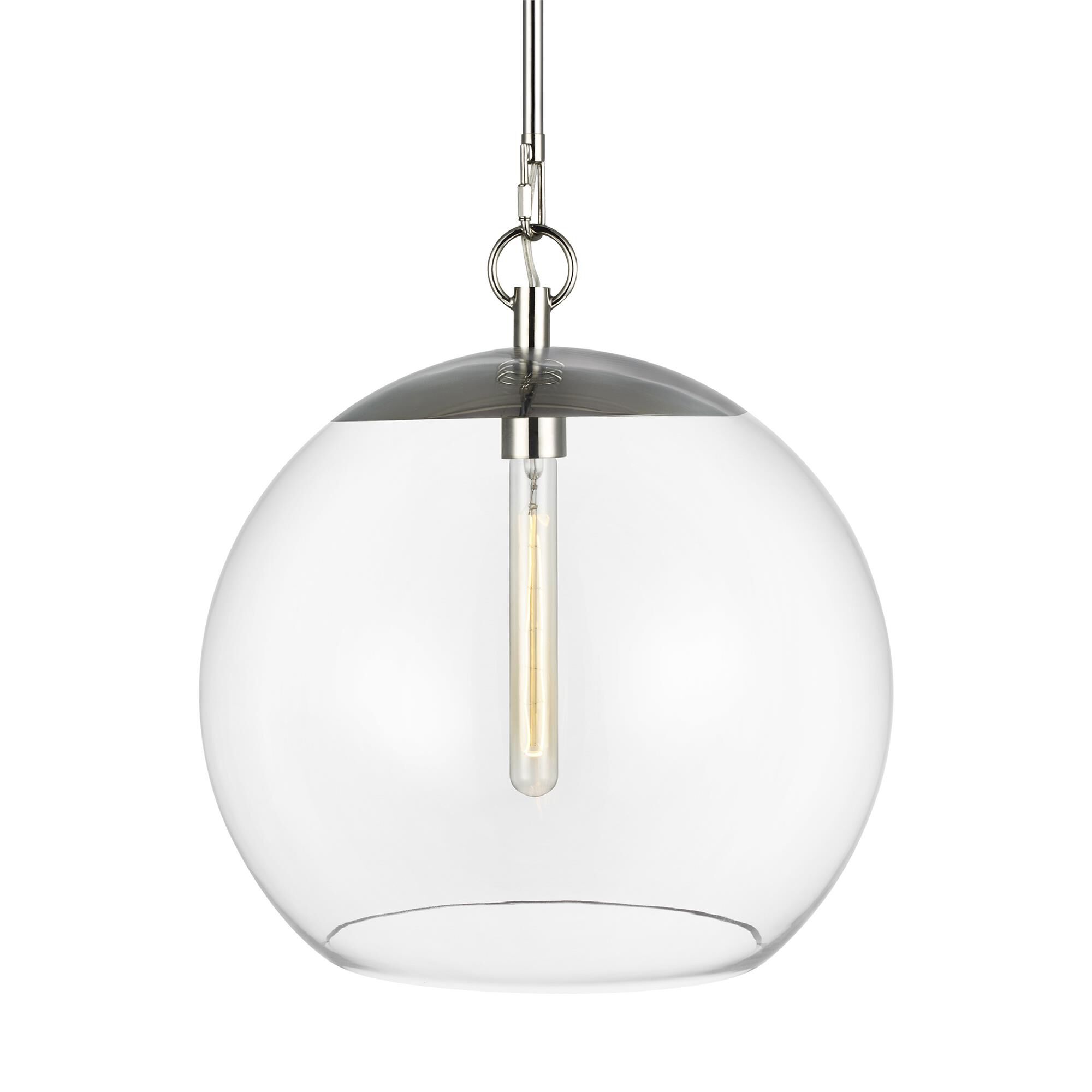 Shown in Polished Nickel finish and Clear glass