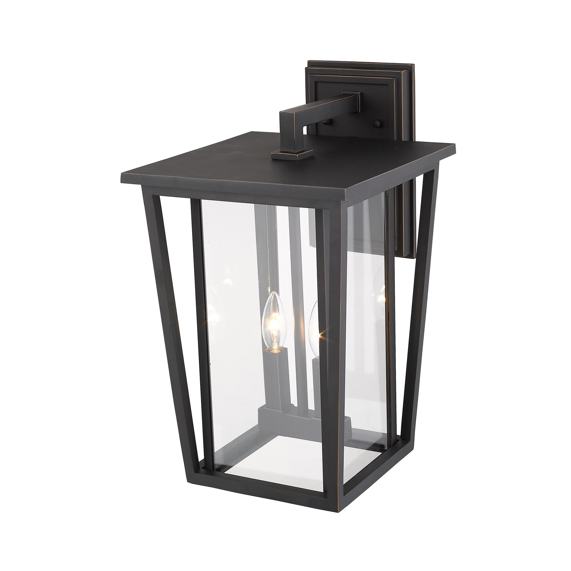 Shown in Oil Rubbed Bronze finish and Glass shade