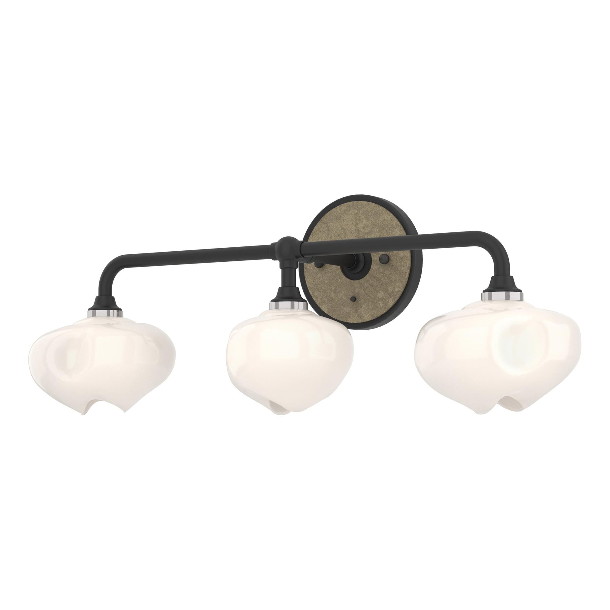 Shown in Black finish and Frosted glass and Soft Gold accent
