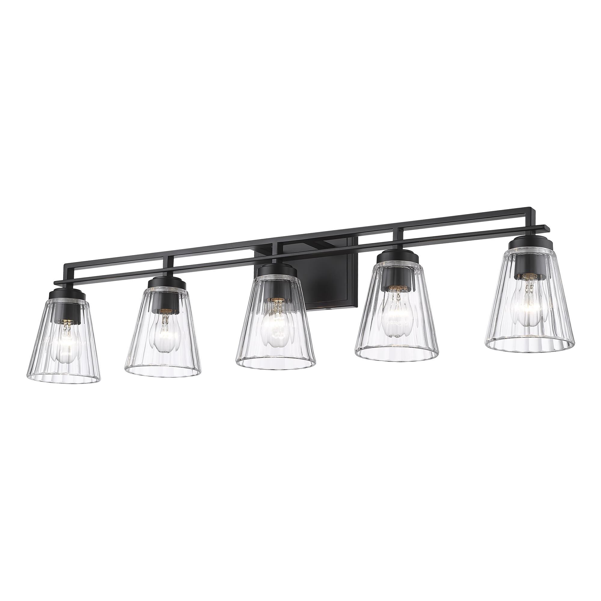Shown in Matte Black finish and Clear glass