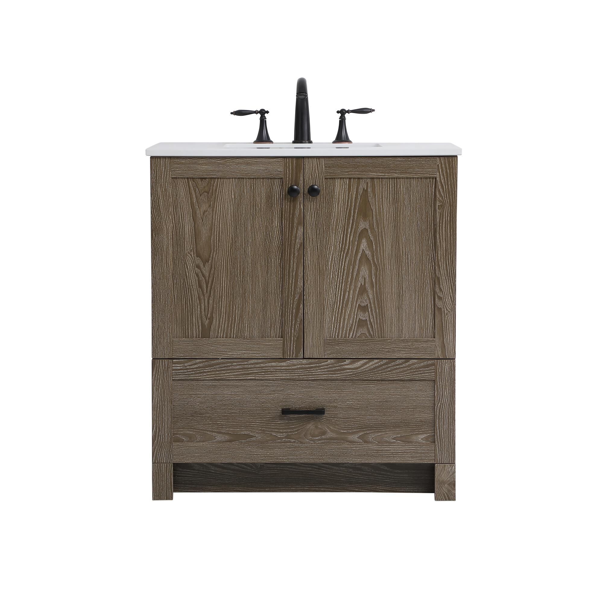 Shown in Weathered Oak And Black With Ivory finish