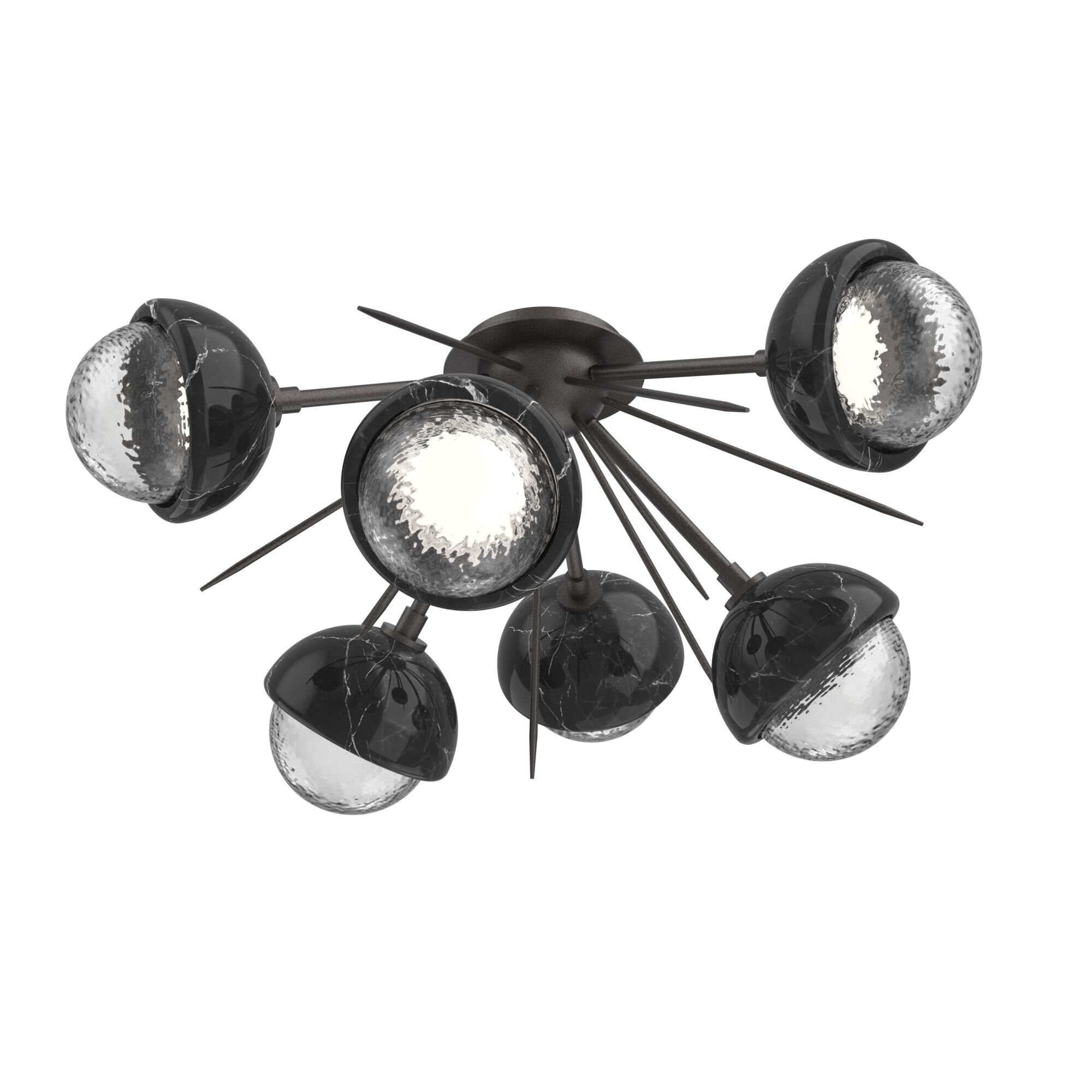 Shown in Graphite finish and Clear glass and Black Marble accent
