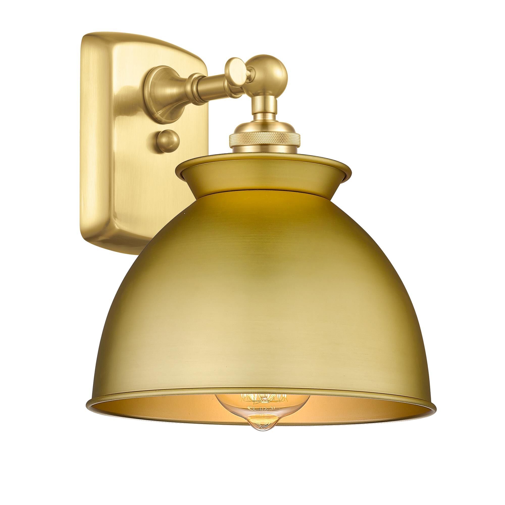 Shown in Satin Gold finish and Satin Gold shade