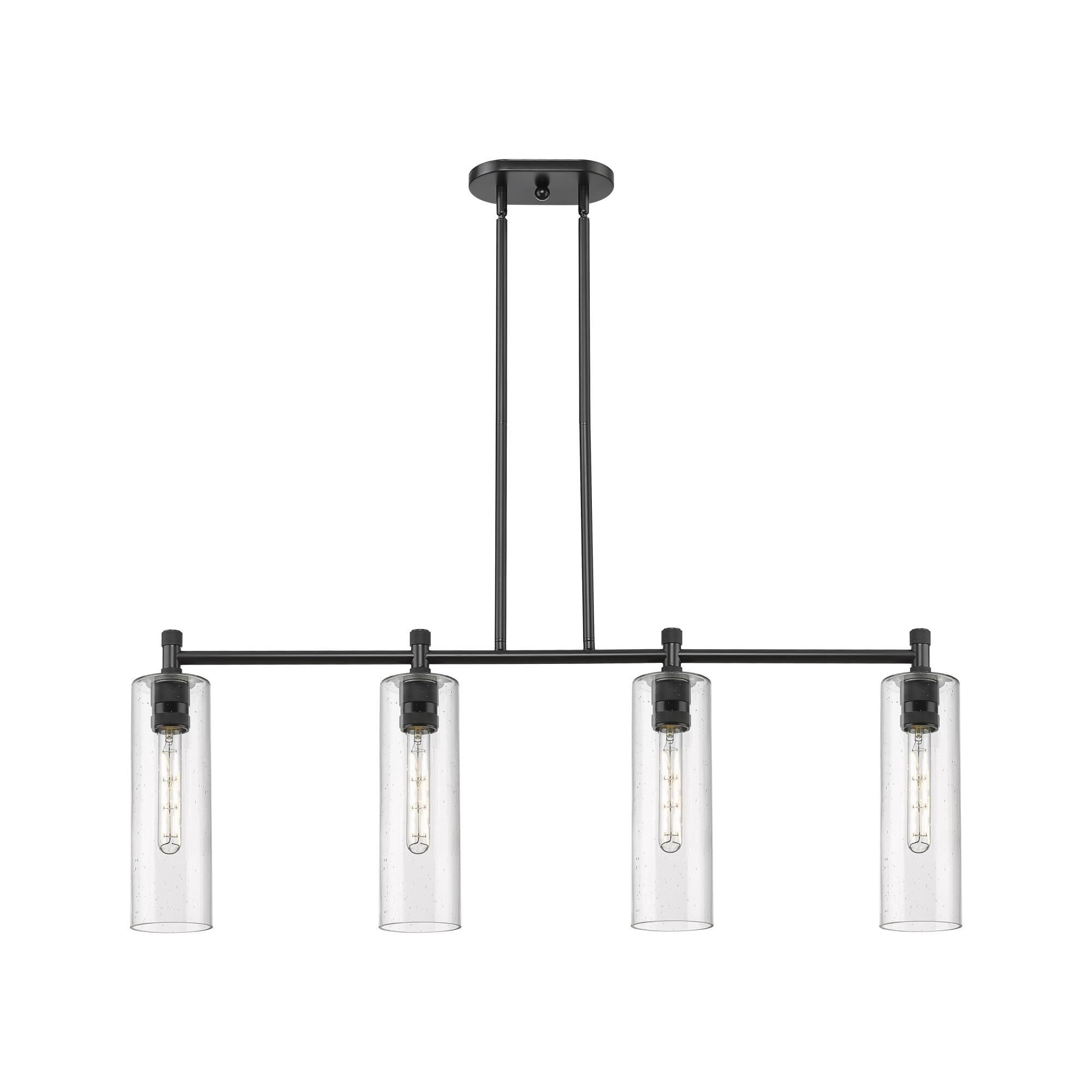 Shown in Matte Black finish and Seedy glass