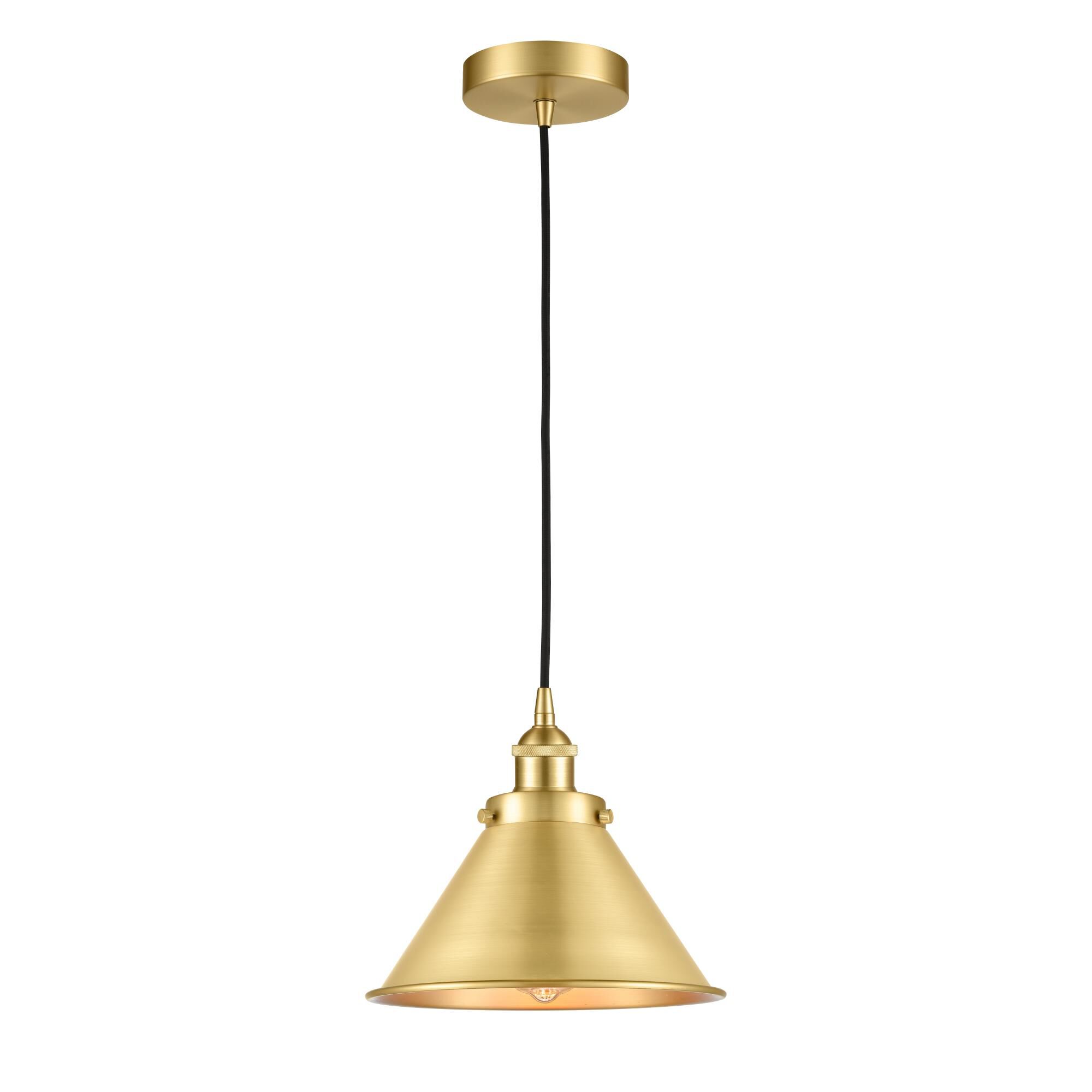 Shown in Satin Gold finish and Satin Gold Briarcliff shade