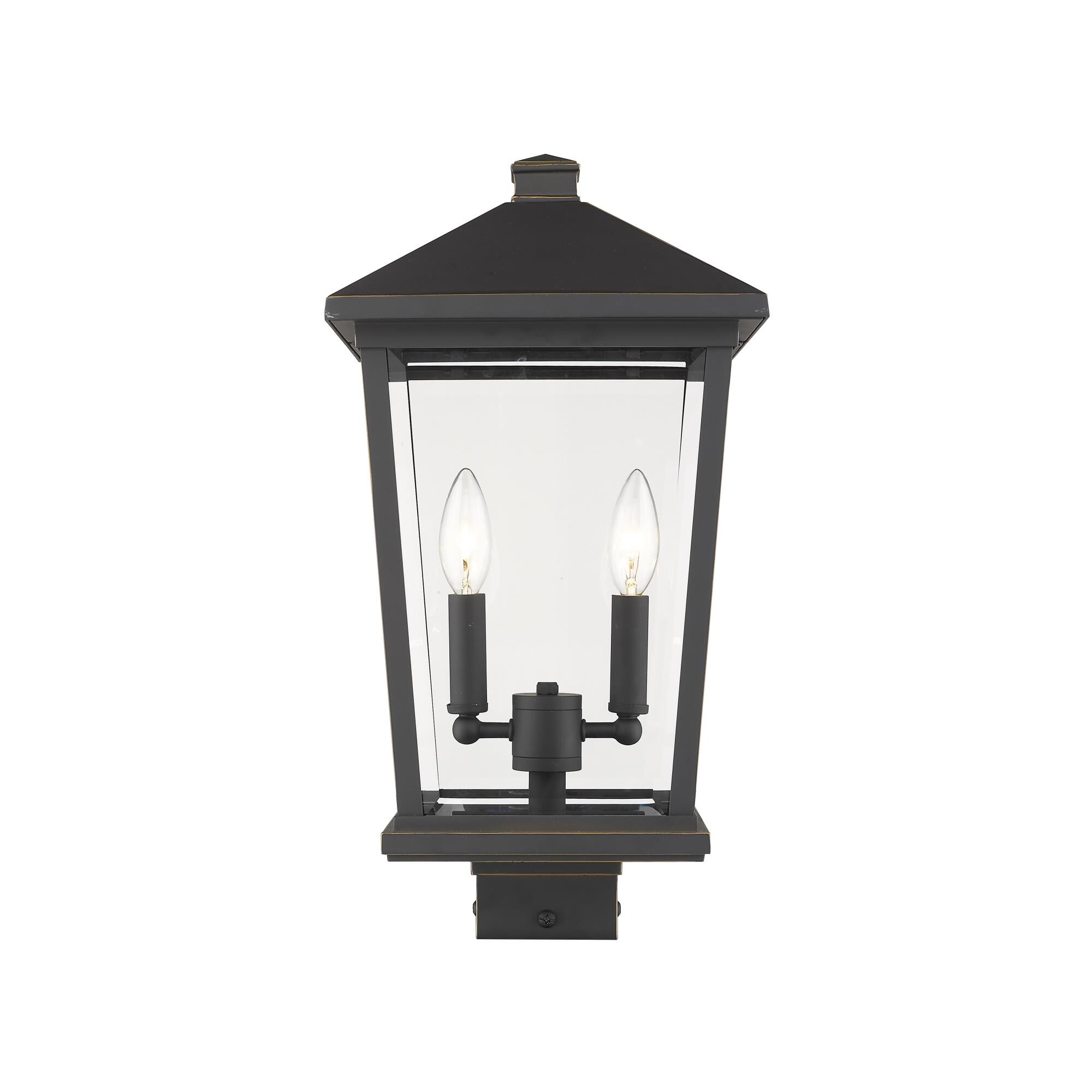 Shown in Oil Rubbed Bronze finish and Glass shade