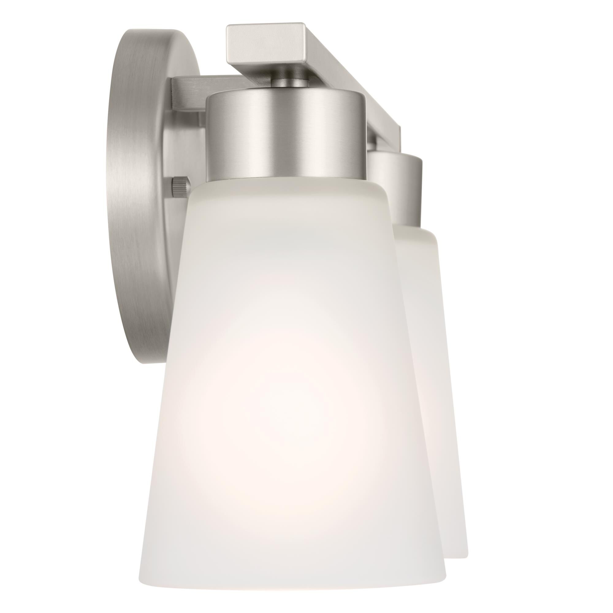 Shown in Brushed Nickel finish and Clear glass