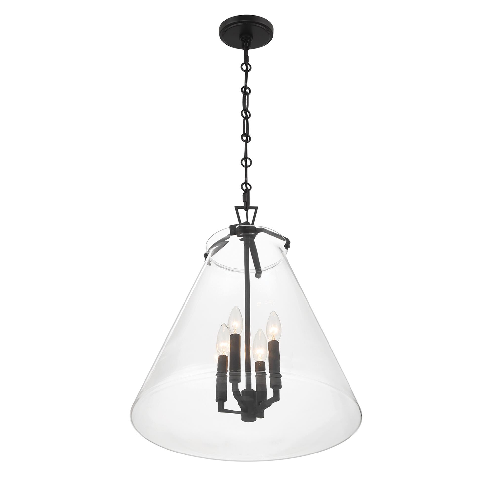 Shown in Matte Black finish and Clear glass