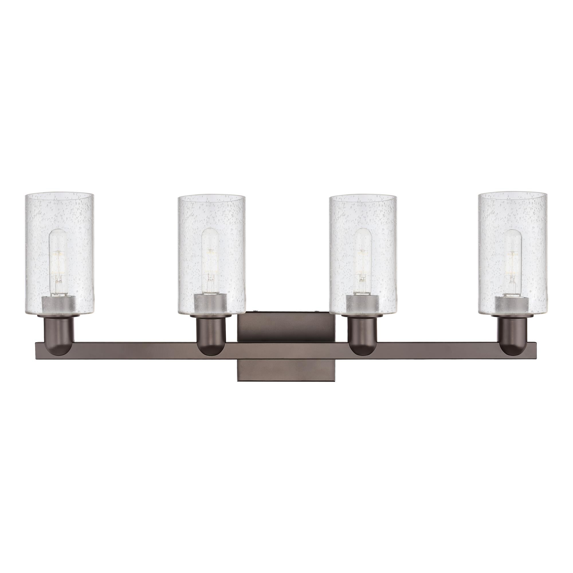 Shown in Oil Rubbed Bronze finish and Seedy glass