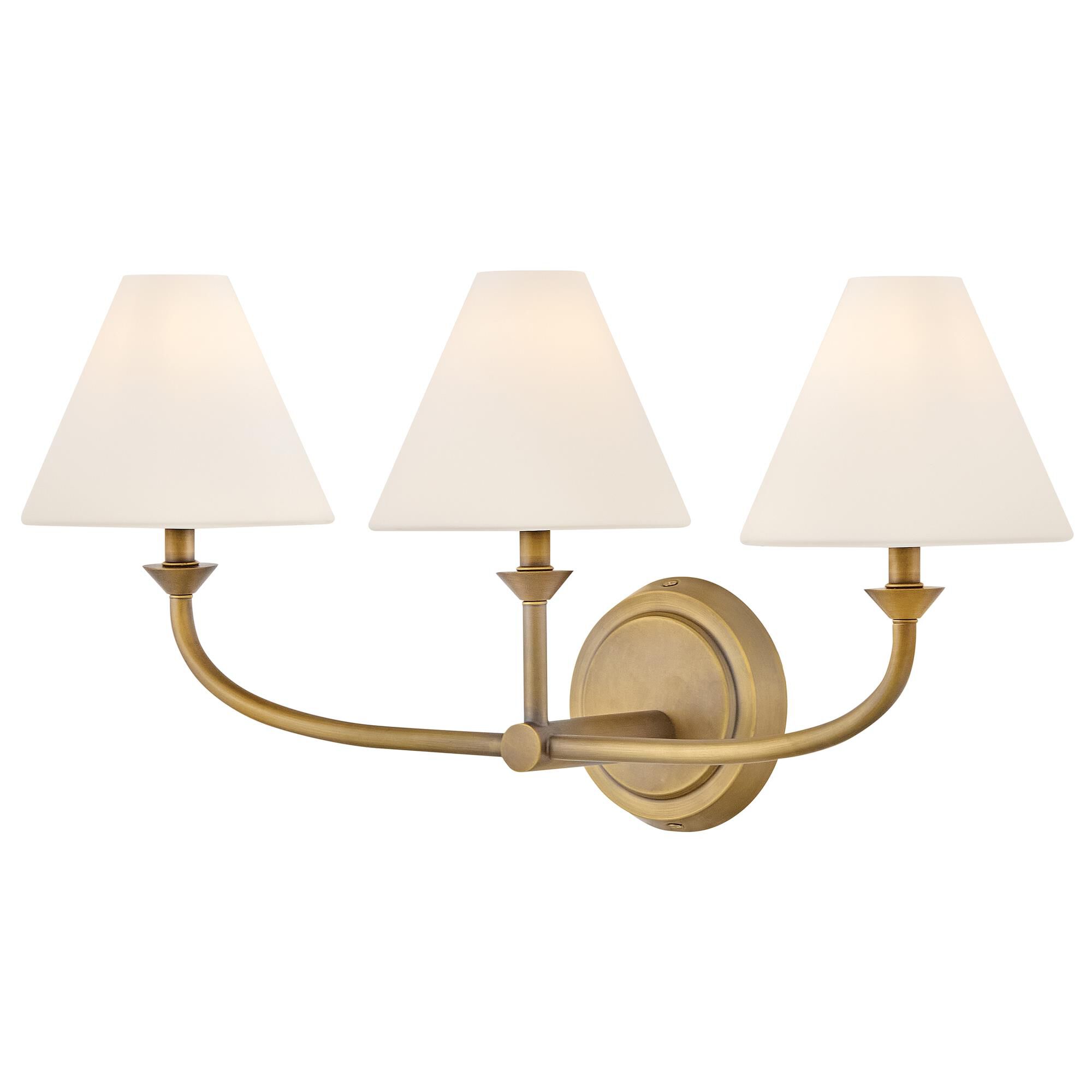 Shown in Heritage Brass finish and Etched Opal glass