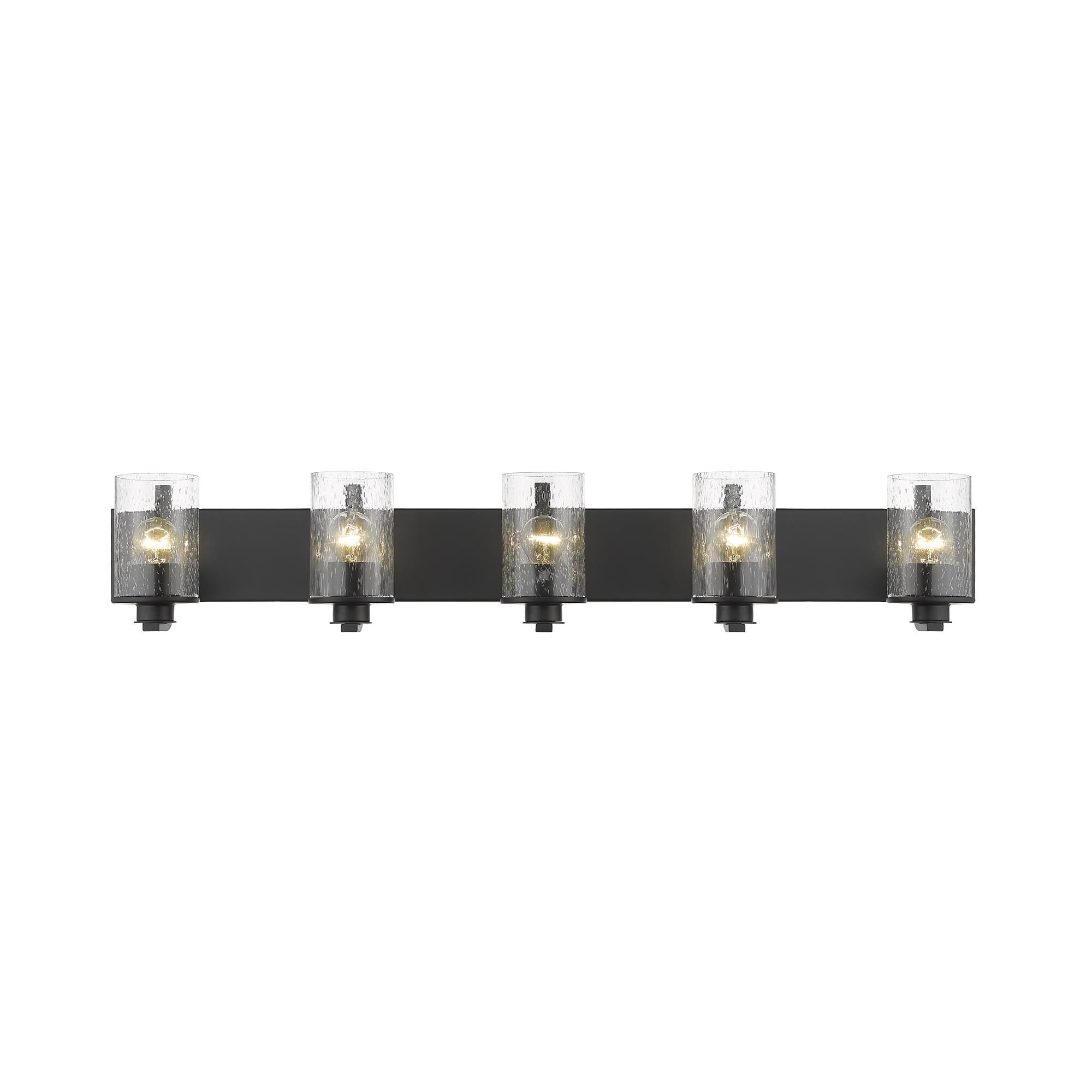 Shown in Matte Black finish and Glass shade