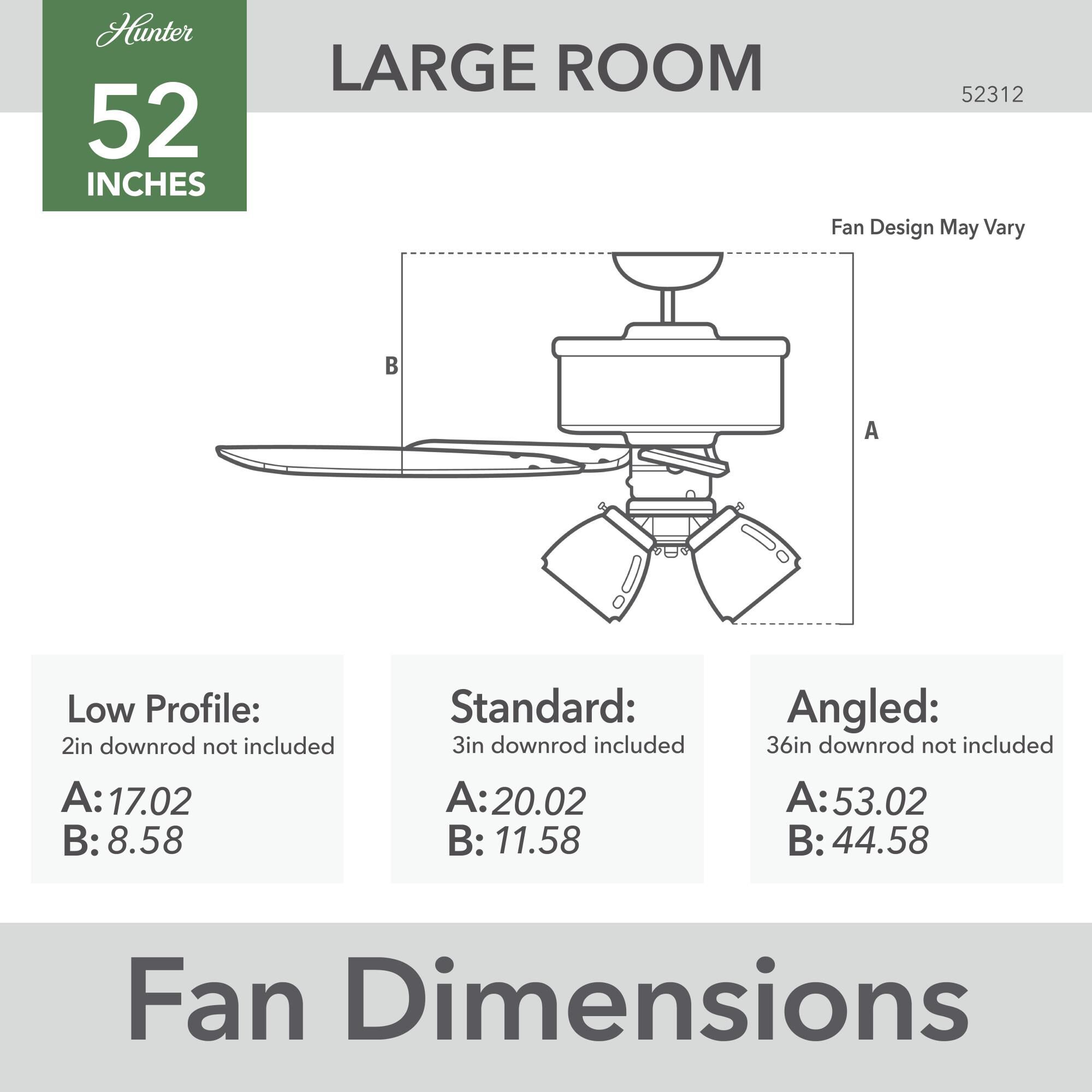 Techne 52 Inch Ceiling Fan with Light Kit by Hunter Fan