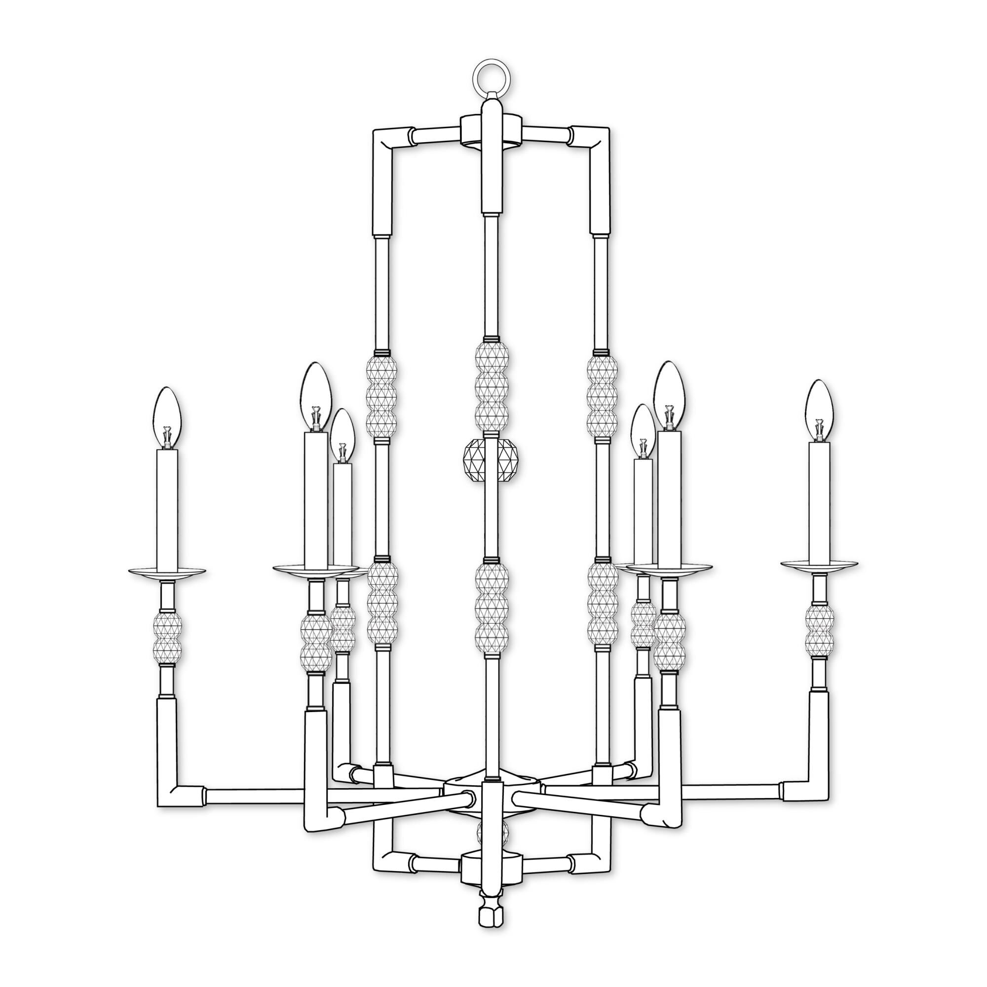 Shown in Polished Brass finish and Precision Beads On Frame crystal and Matching Brass Candle Cover accent