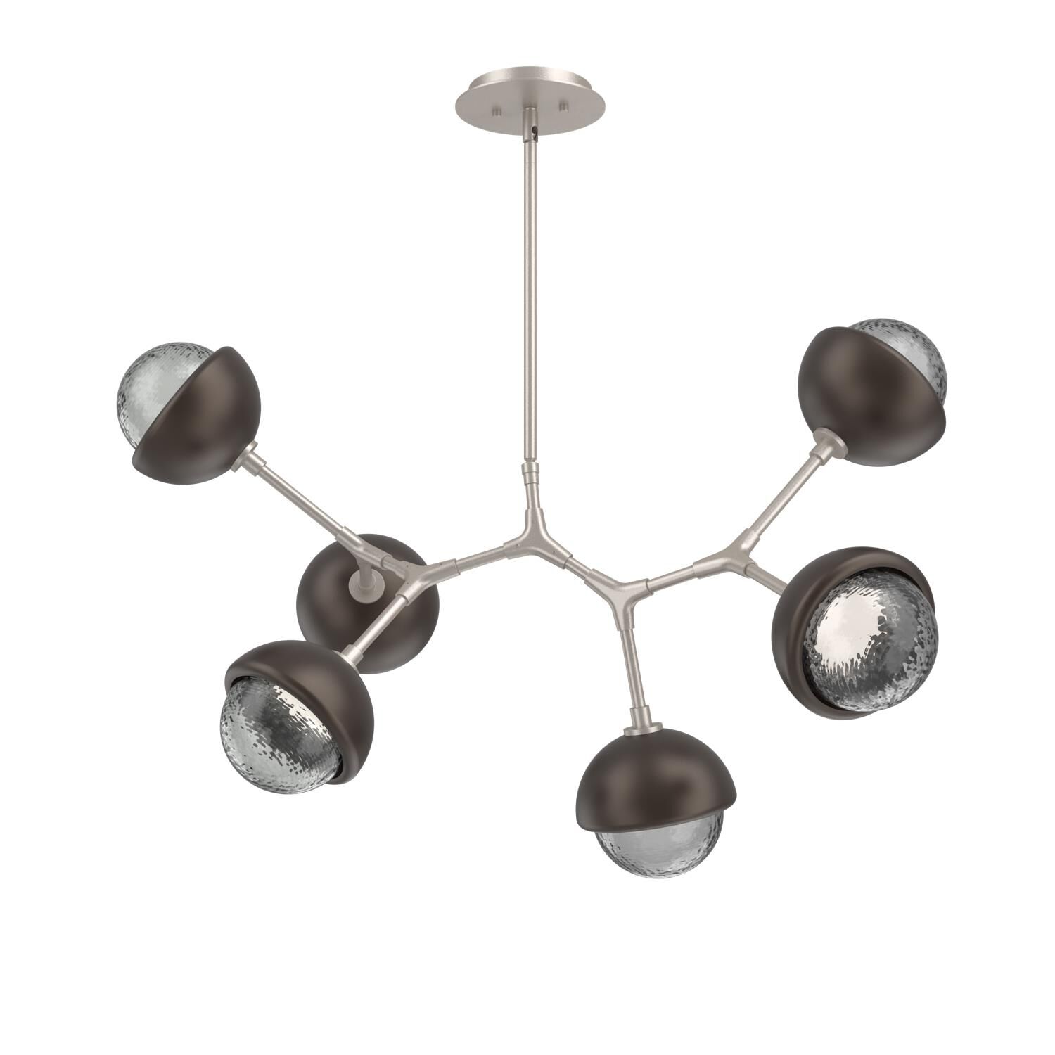 Shown in Beige Silver finish and Smoke glass and Flat Bronze accent
