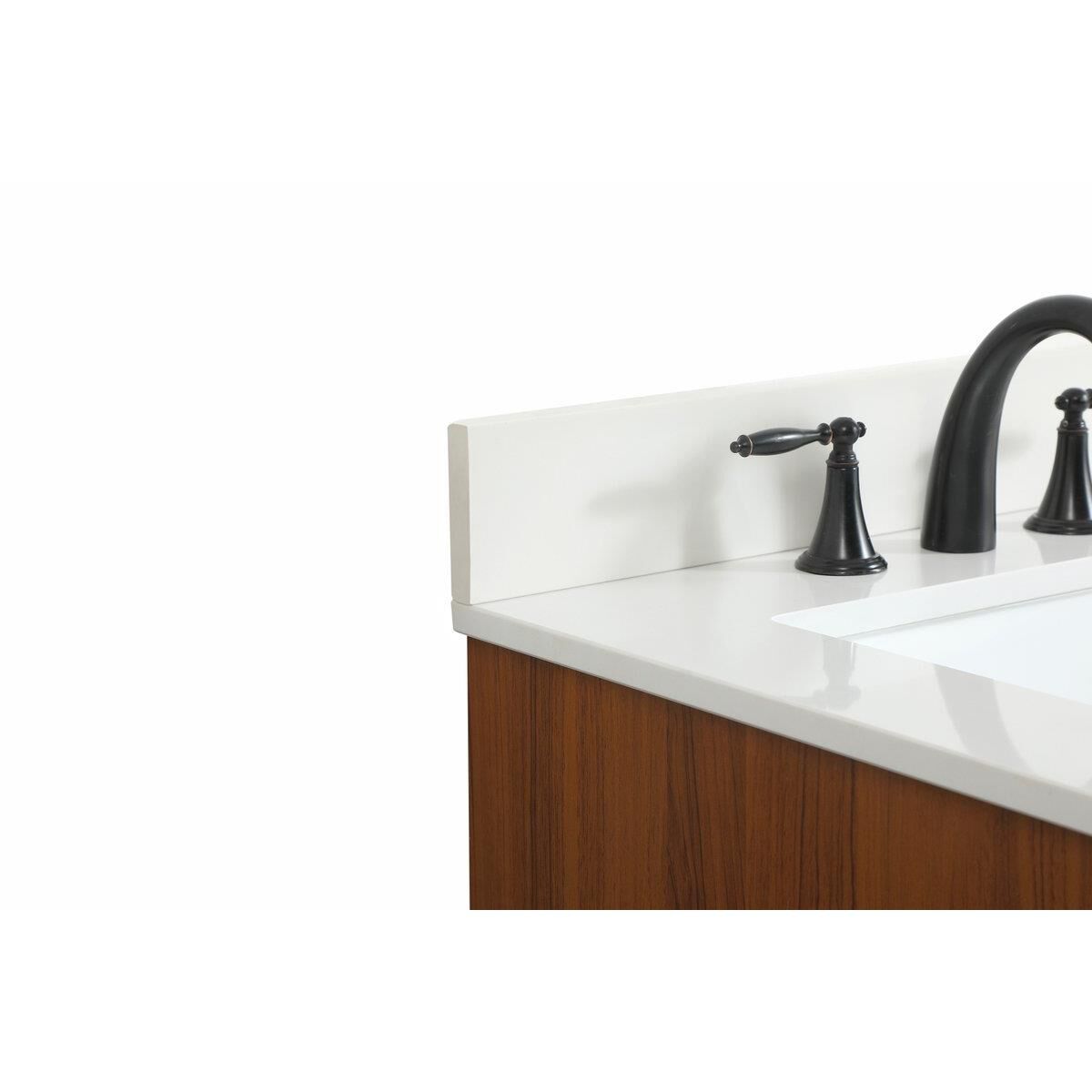 Shown in Teak finish and Backsplash accent