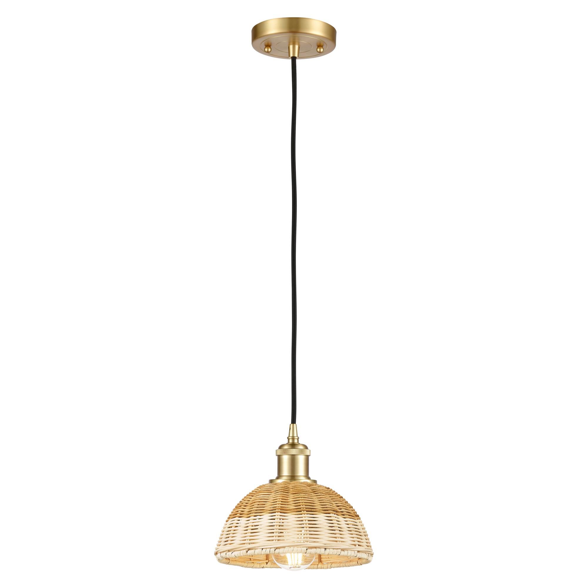 Shown in Satin Gold finish and Natural shade
