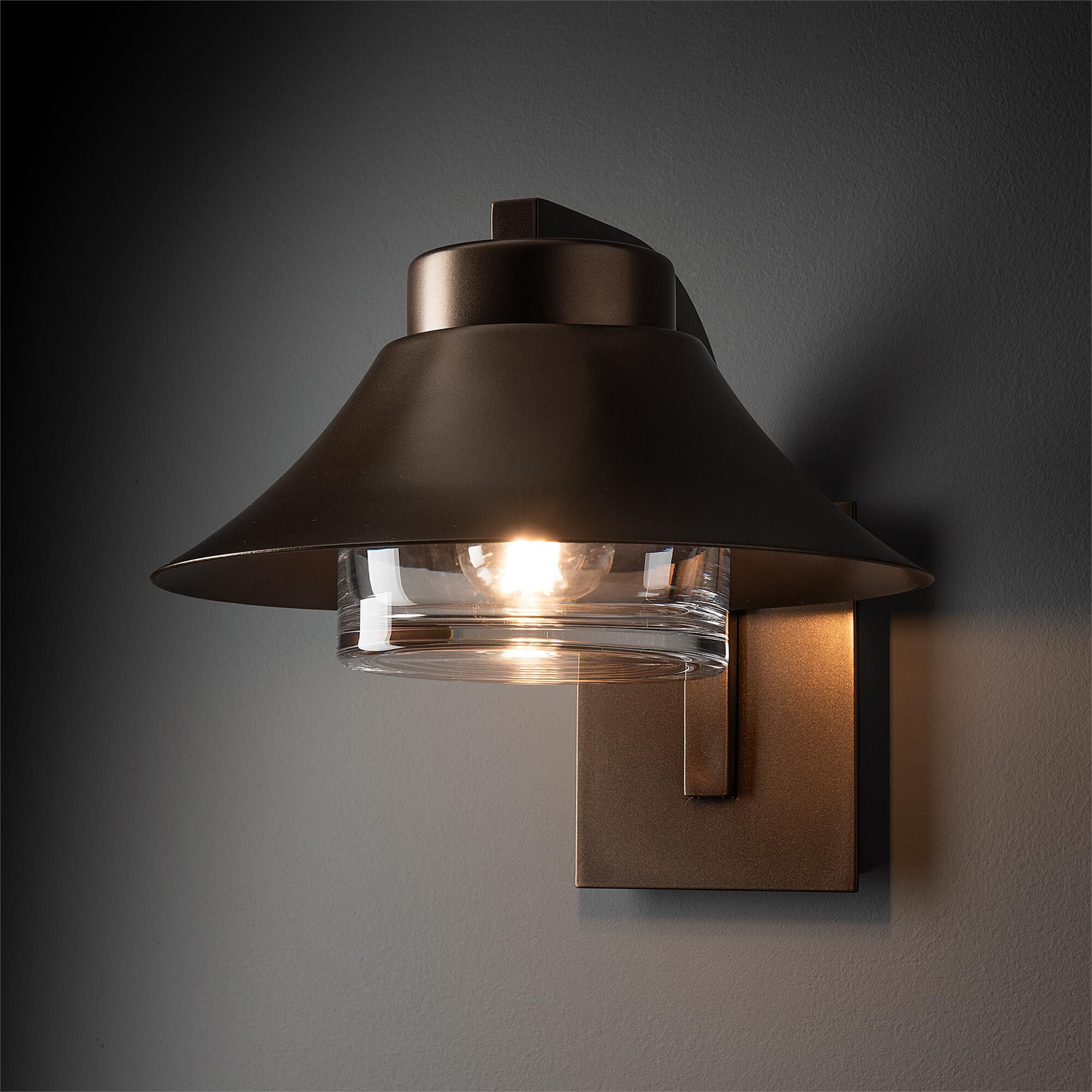 Shown in Coastal Bronze finish and Clear glass