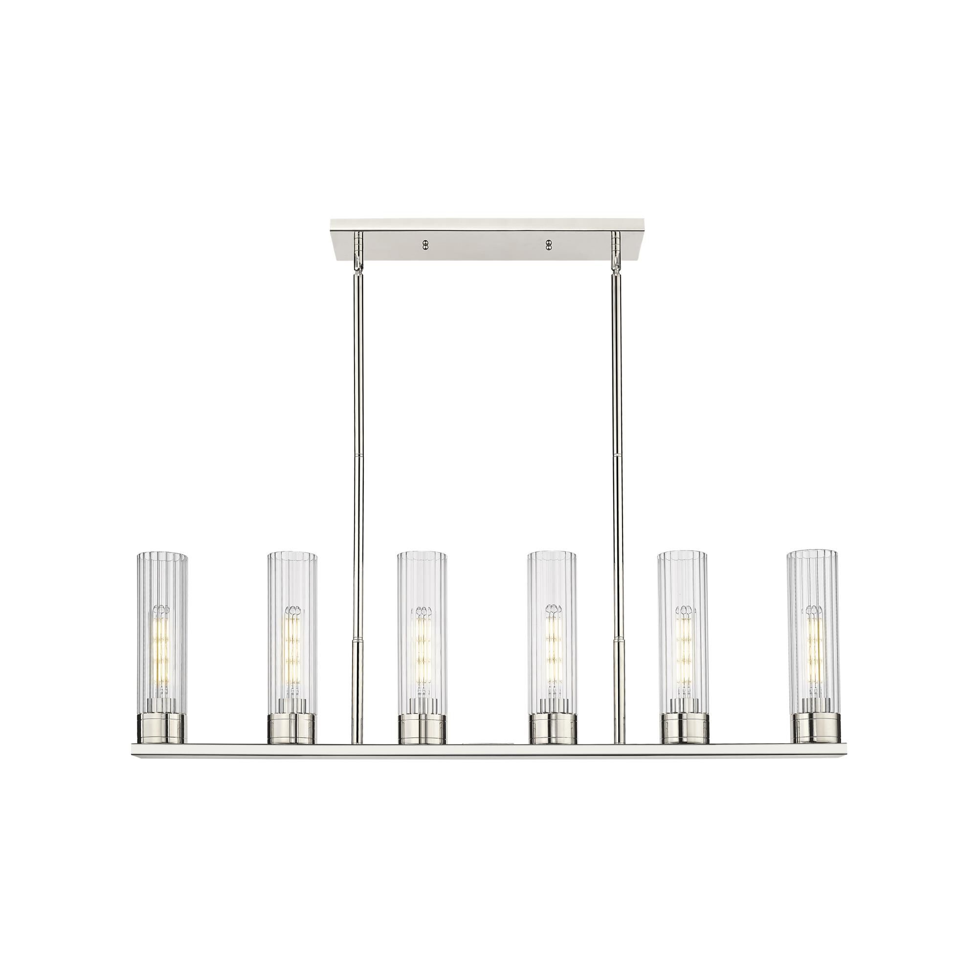 Shown in Polished Nickel finish and Clear glass