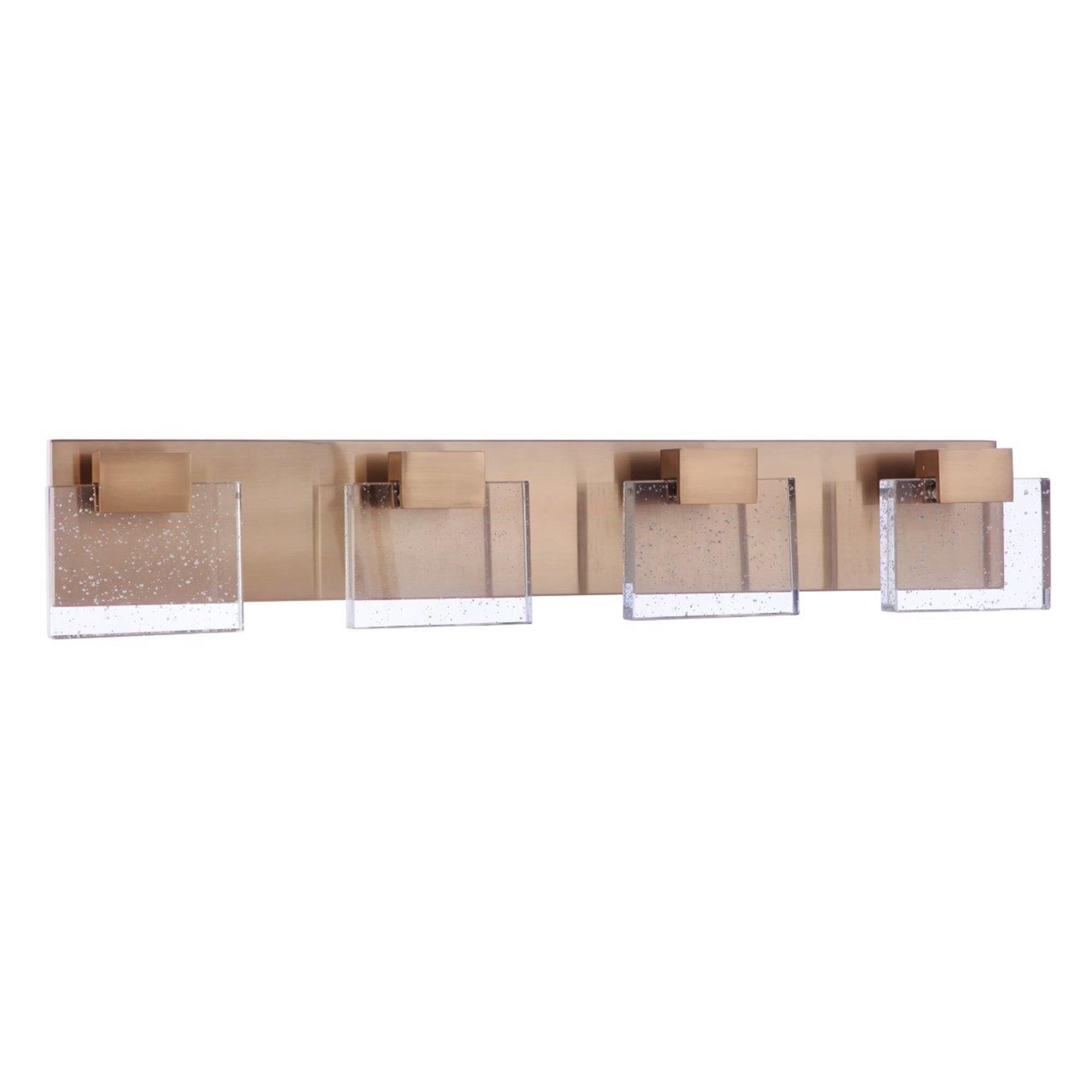 Shown in Satin Brass finish and Seeded glass