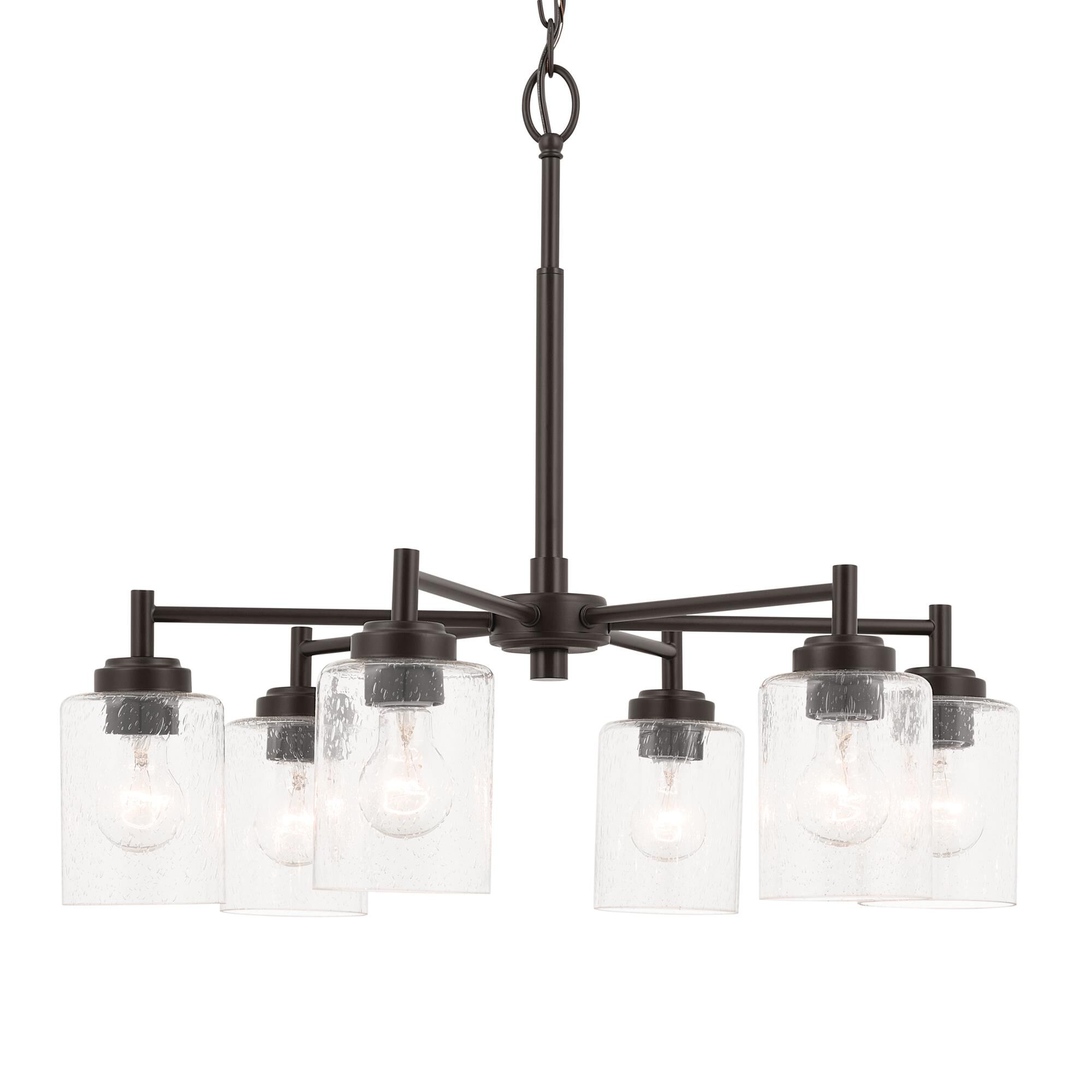 Shown in Bronze finish and Clear Seeded glass