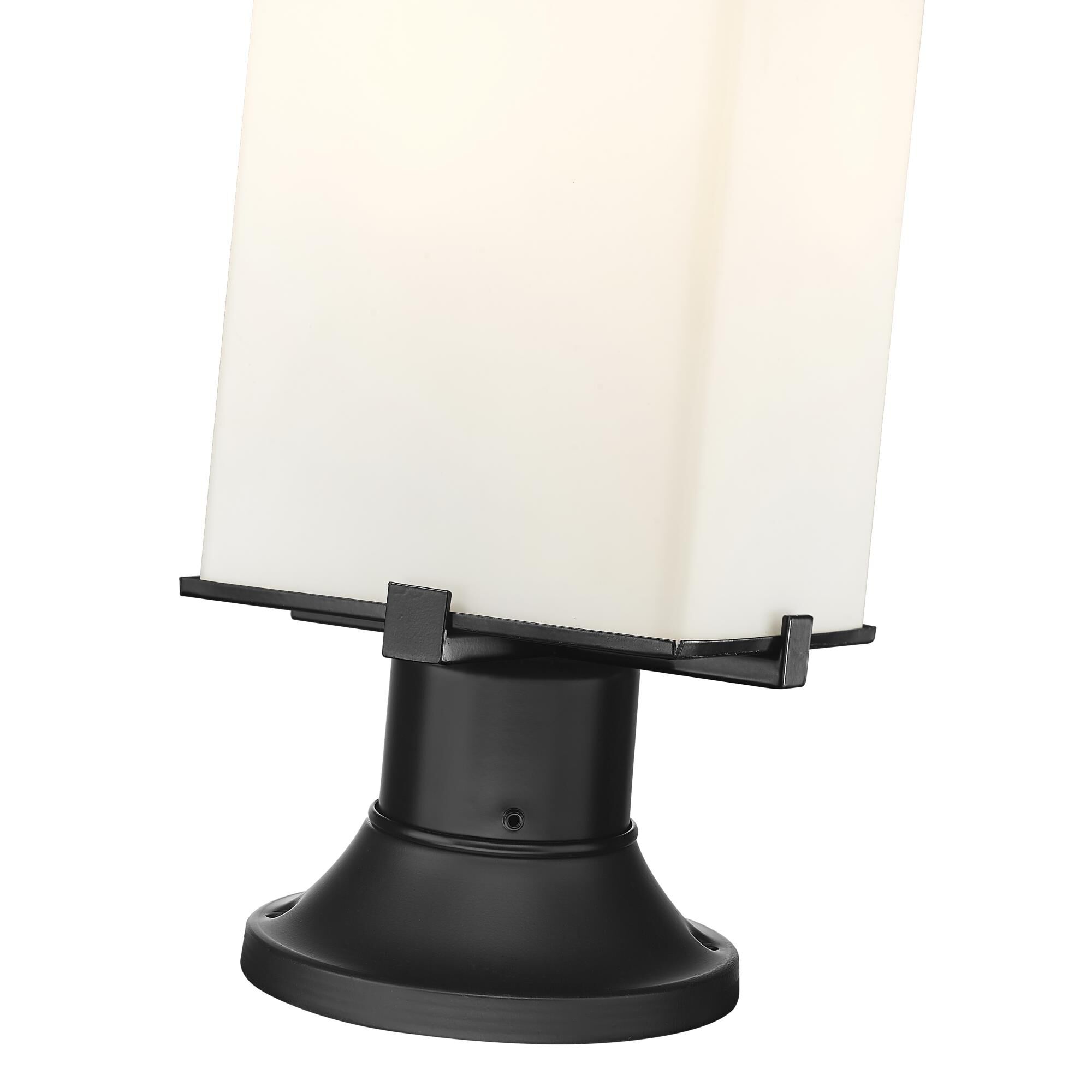 Shown in Black finish and Glass shade