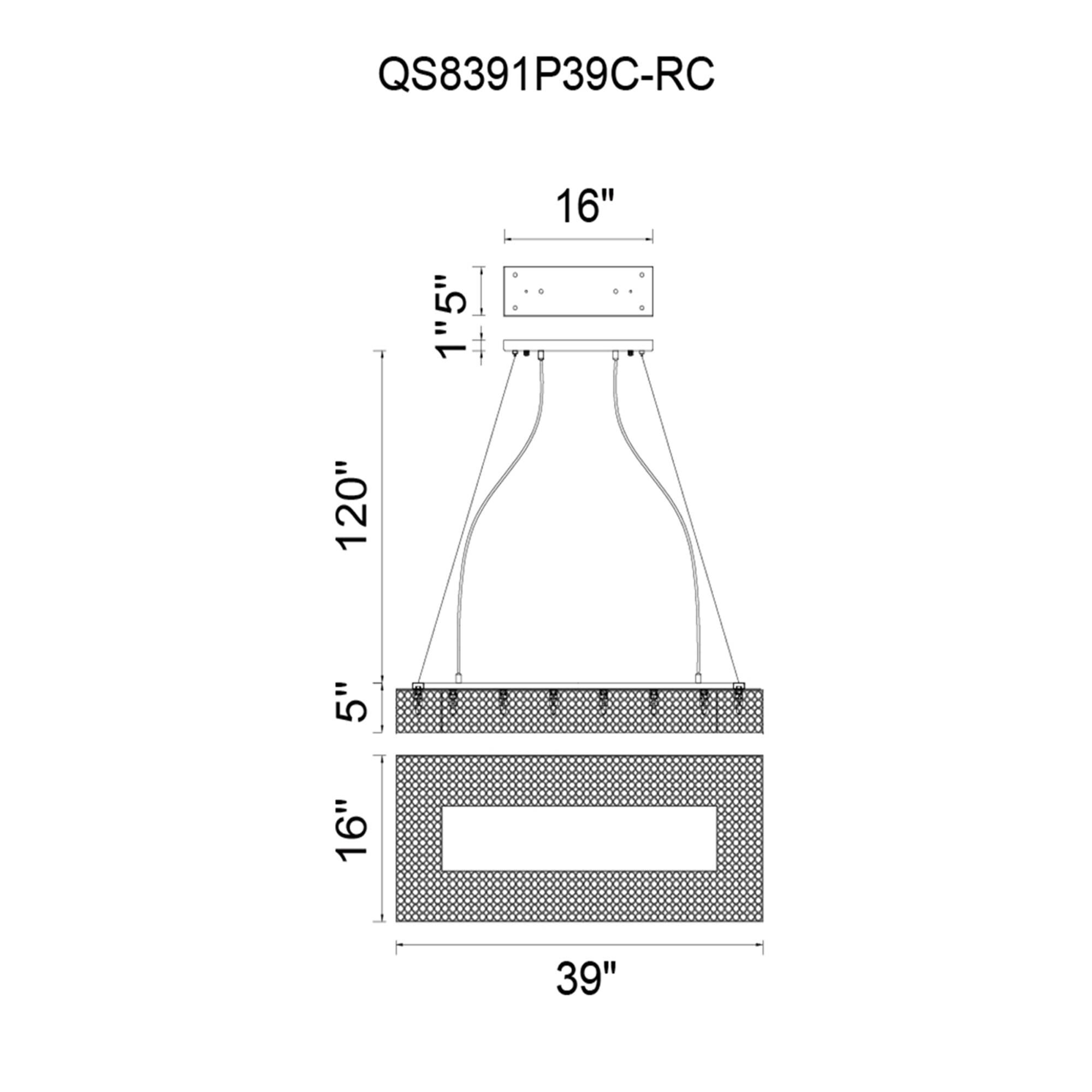 Dannie 39 Inch 16 Light Linear Suspension Light by CWI Lighting