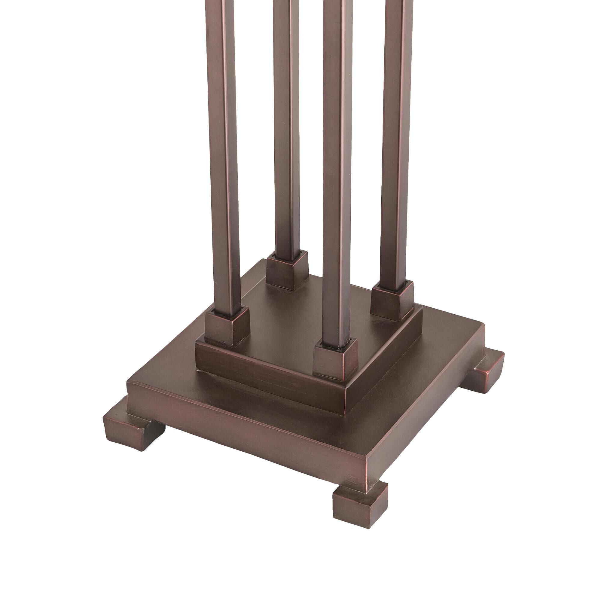 Shown in Mahogany Bronze finish and Amber /Acrylic;Green;Blue;Beige glass