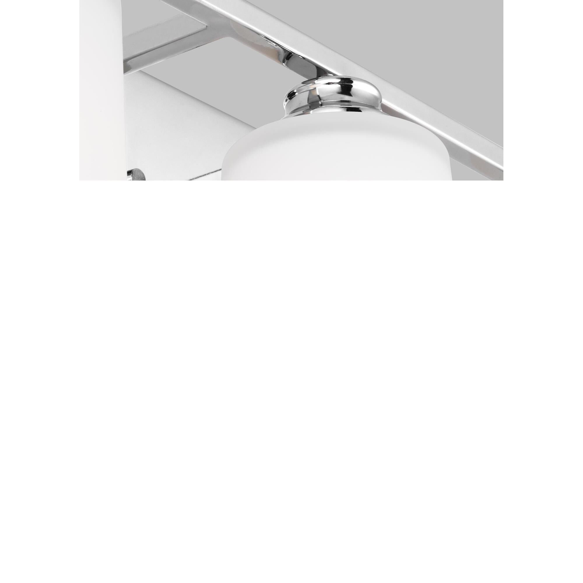 Shown in Chrome finish and Etched / White Inside Glass s shade