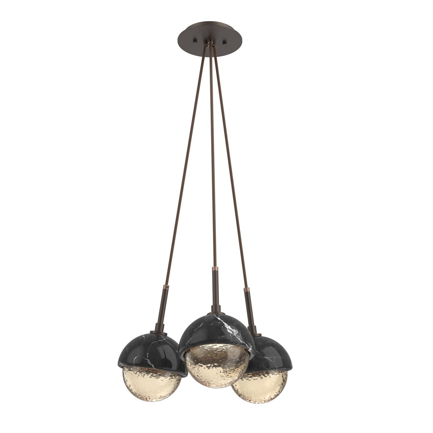Shown in Flat Bronze finish and Amber glass and Black Marble accent