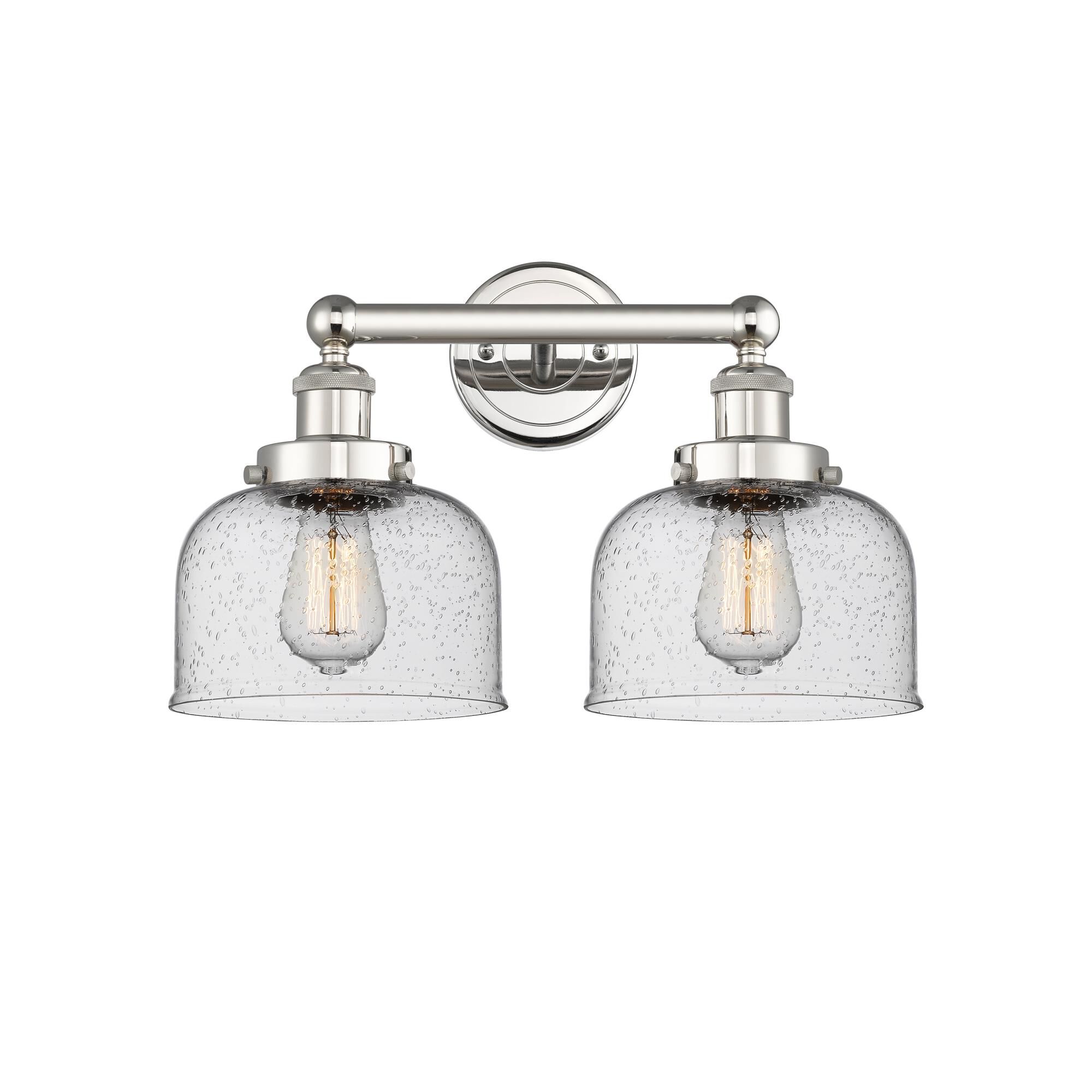 Shown in Polished Nickel finish and Seedy glass