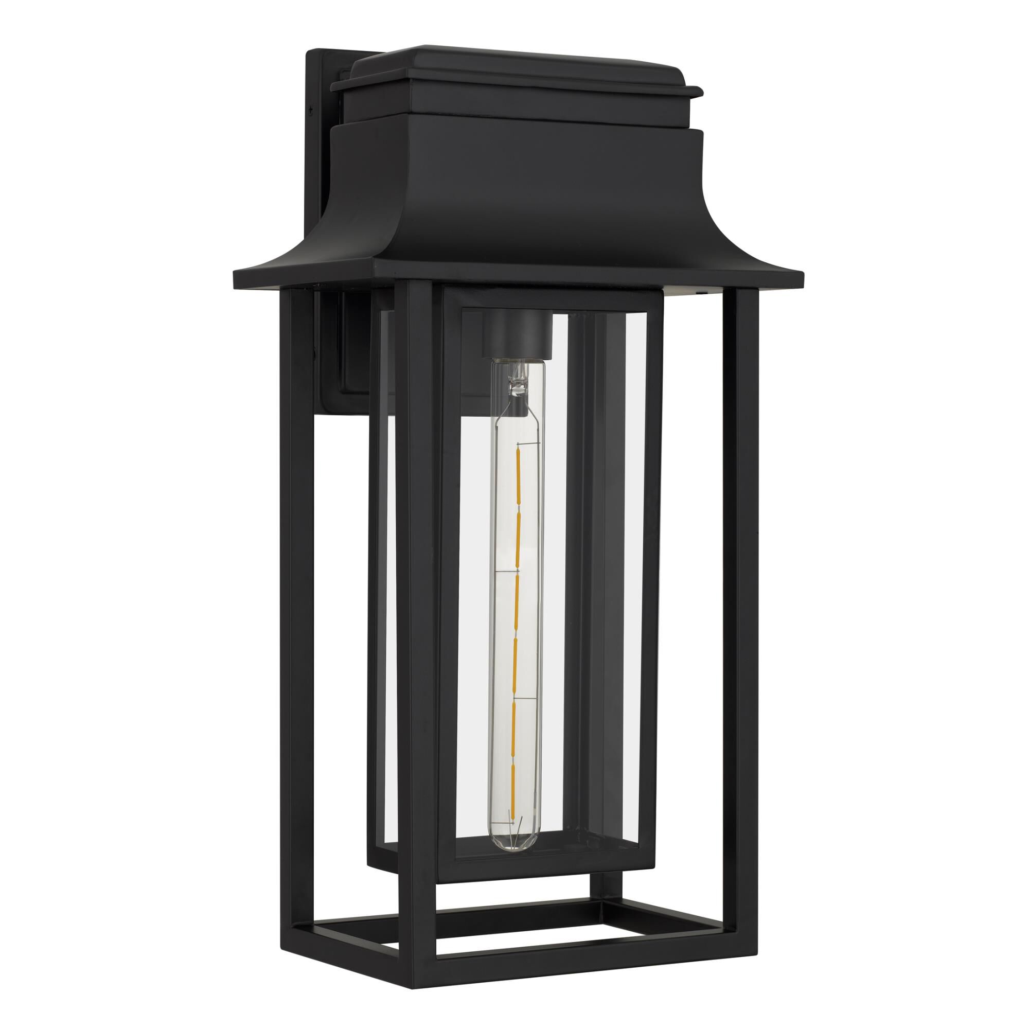 Shown in Matte Black finish and Glass shade