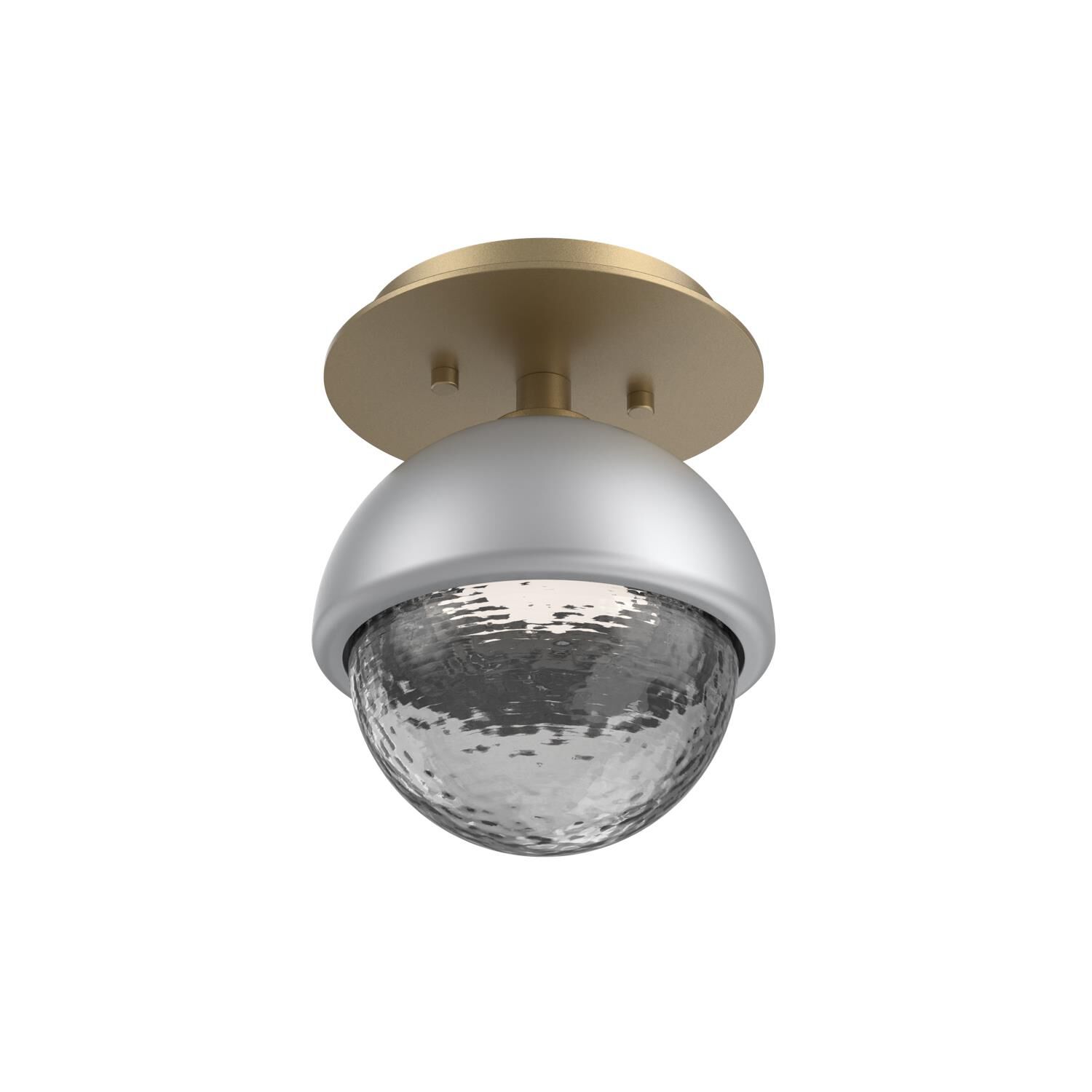 Shown in Gilded Brass finish and Smoke glass and Classic Silver accent