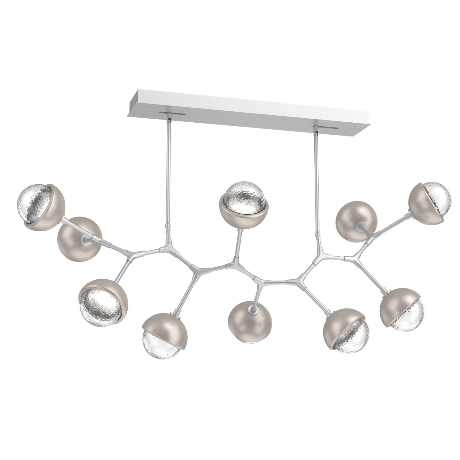 Shown in Classic Silver finish and Clear glass and Beige Silver accent