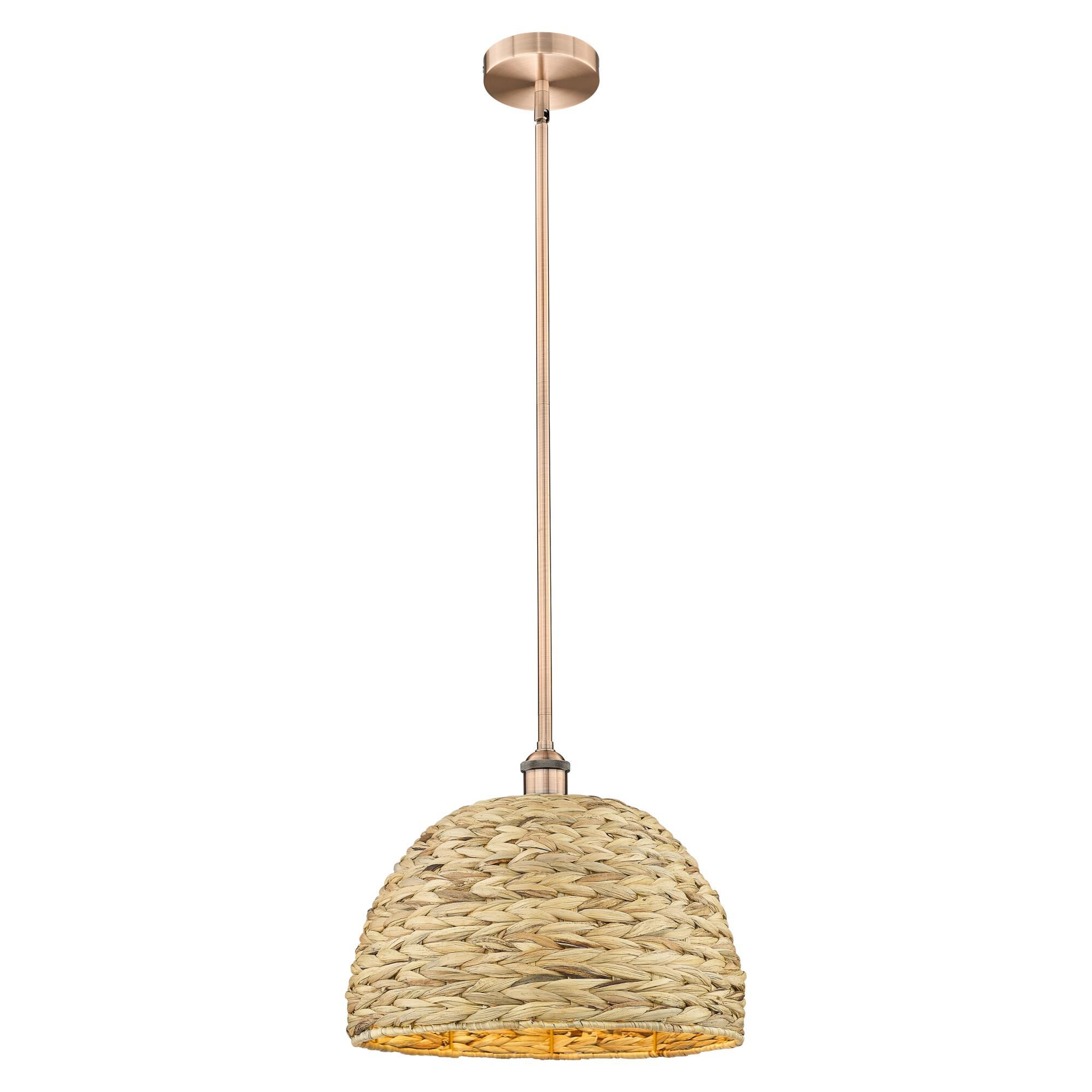 Shown in Antique Copper finish and Natural shade