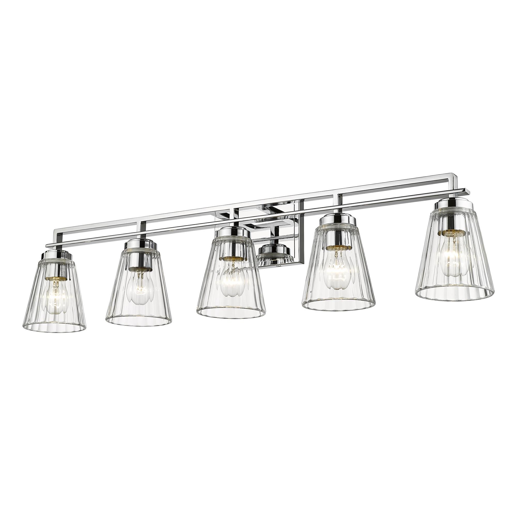 Shown in Chrome finish and Clear glass