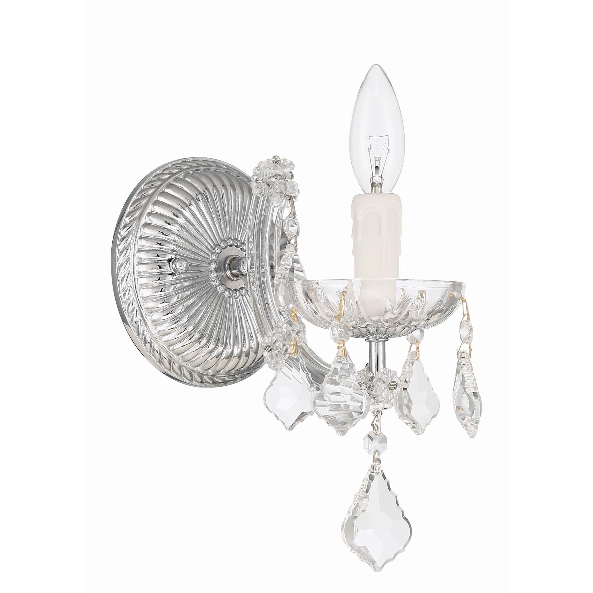Shown in Polished Chrome finish and Clear Hand Cut crystal
