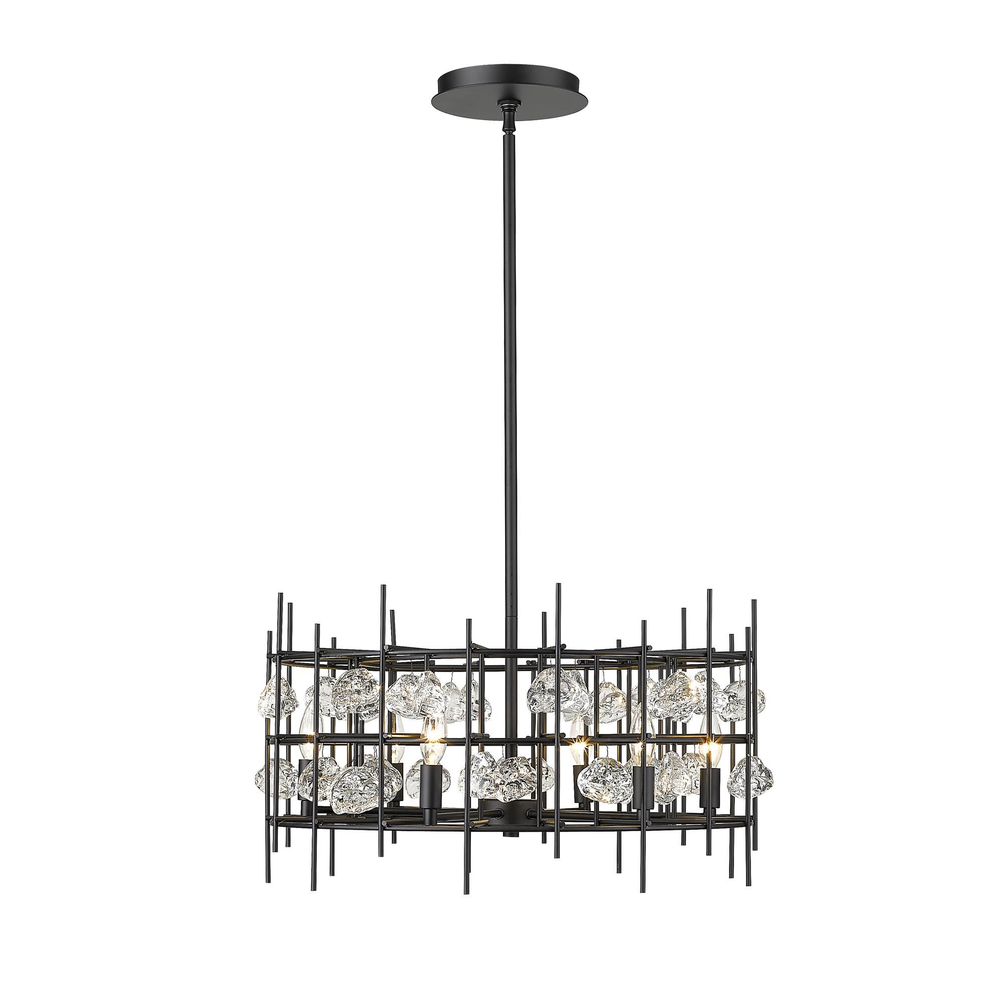 Shown in Matte Black finish and --- glass and --- shade